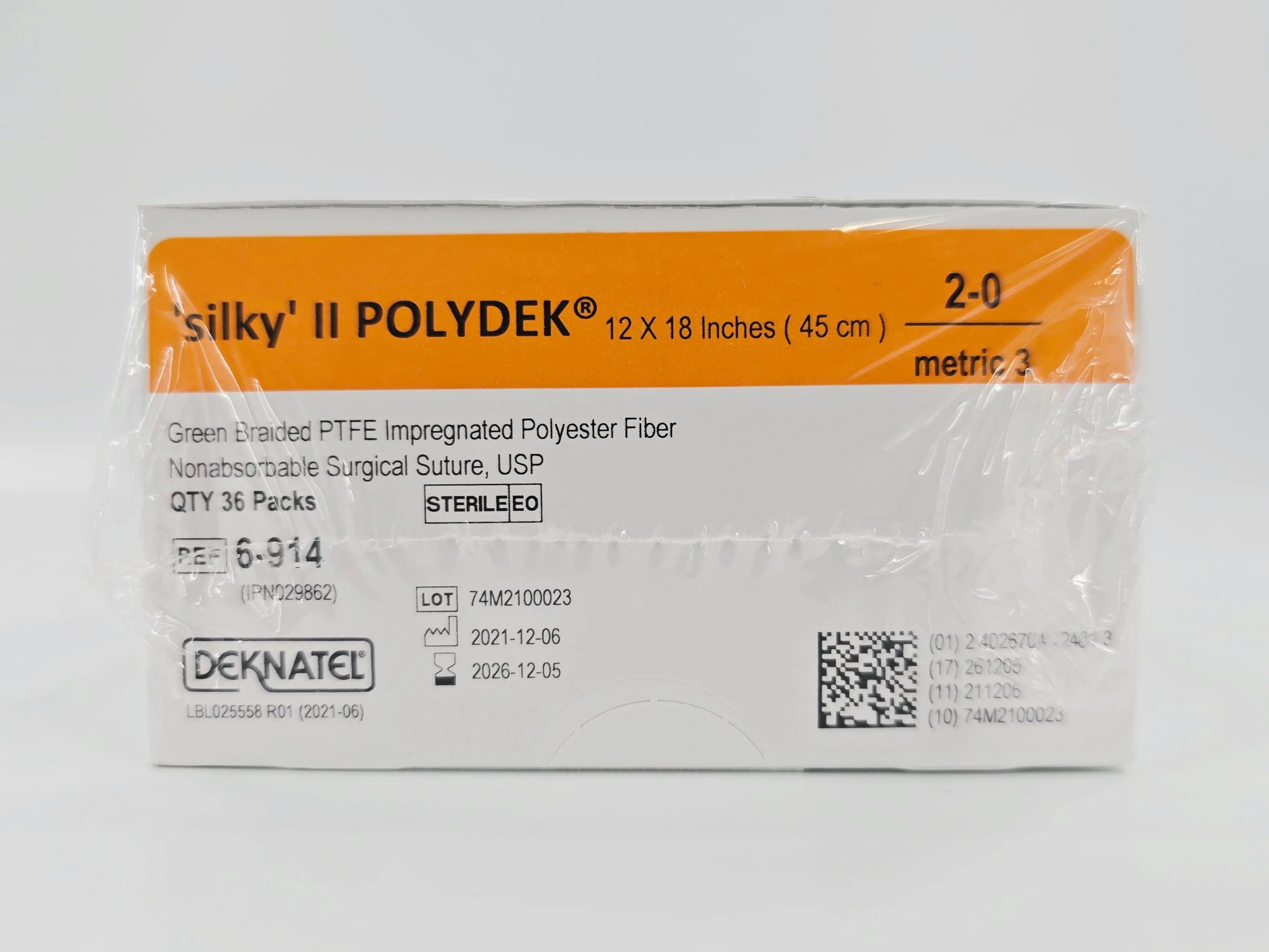 Teleflex 6-914 Deknatel 2-0 'silky' II POLYDEK 12X18" Green Box of 36 - Image 2