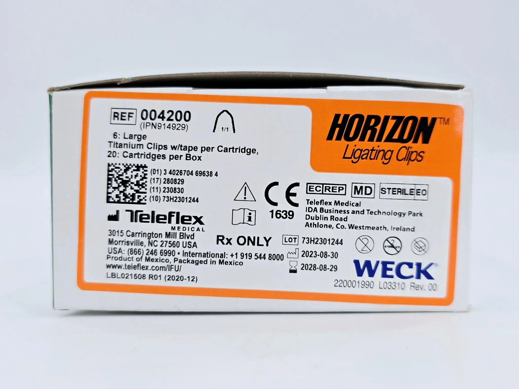 Weck 004200 Horizon Large Titanium Ligating Clips 20/BX - Image 2