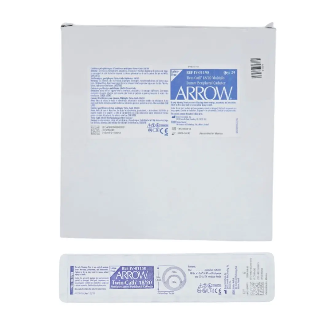 Arrow IV-01150 Twin-Cath 18/20 Multiple Lumen Peripheral Catheter BX/25