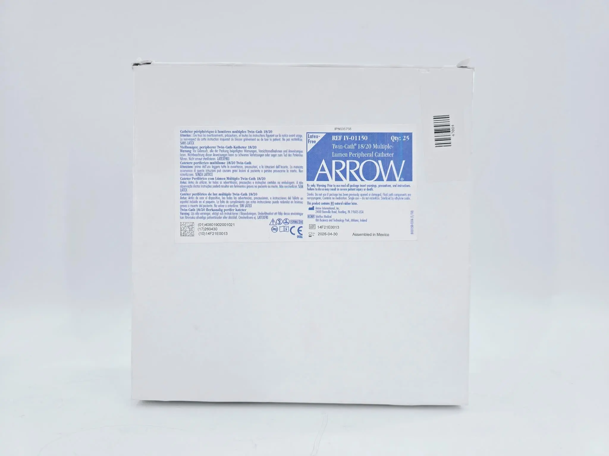 Arrow IV-01150 Twin-Cath 18/20 Multiple Lumen Peripheral Catheter BX/25 - Image 4