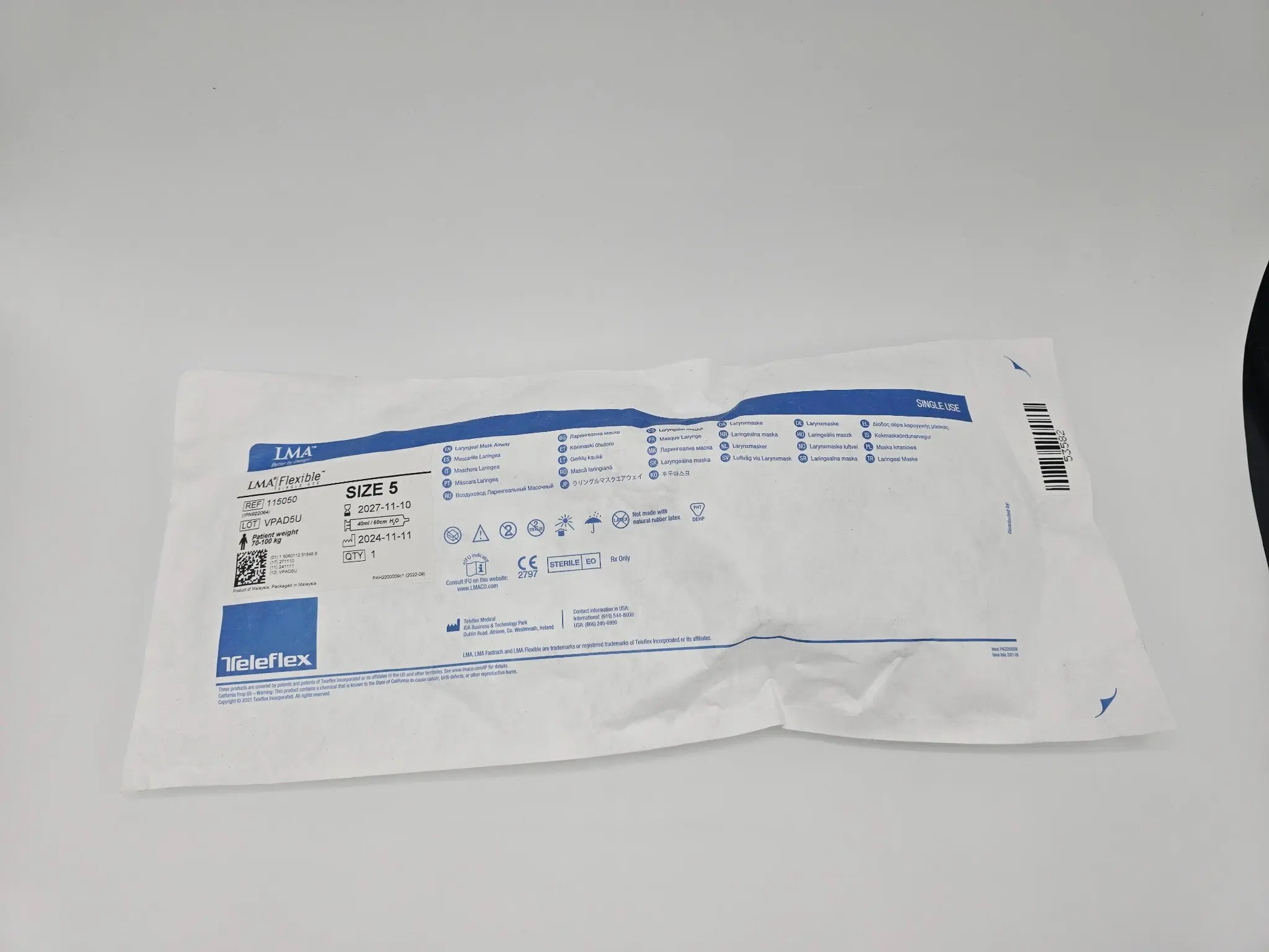 Teleflex LMA 115050 Flexible Single-Use Size 5 Airway Device 1/EA - Image 2