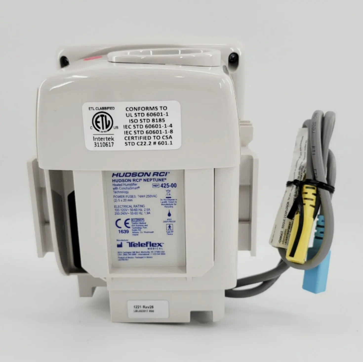 Teleflex Medical 425-00 Neptune Heated Humidifier with ConchaSmart Technology - Image 3
