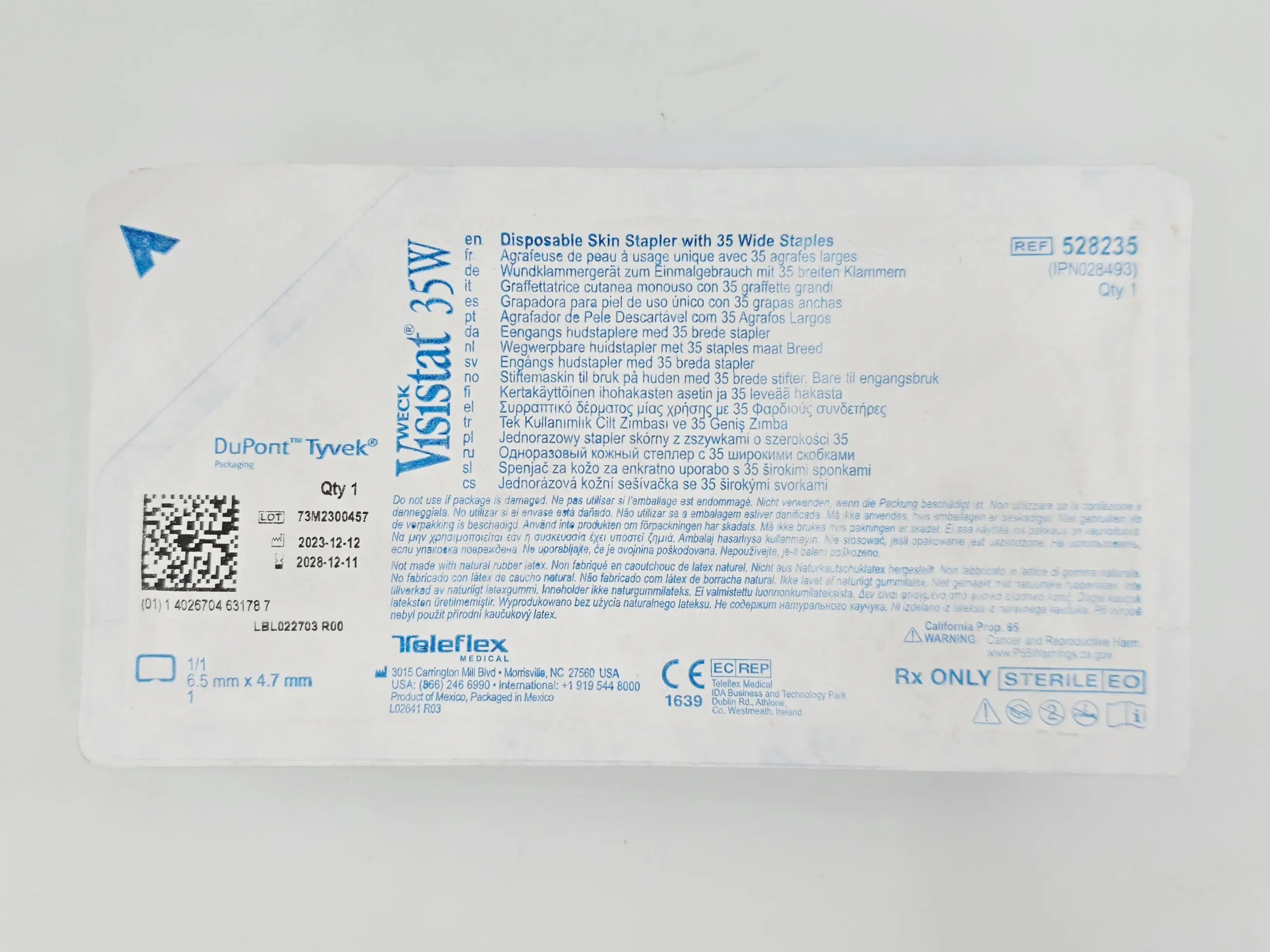 Teleflex Weck 528235 Vistat 35W Disposable Skin Stapler w/ 35 Wide Staples - Image 2