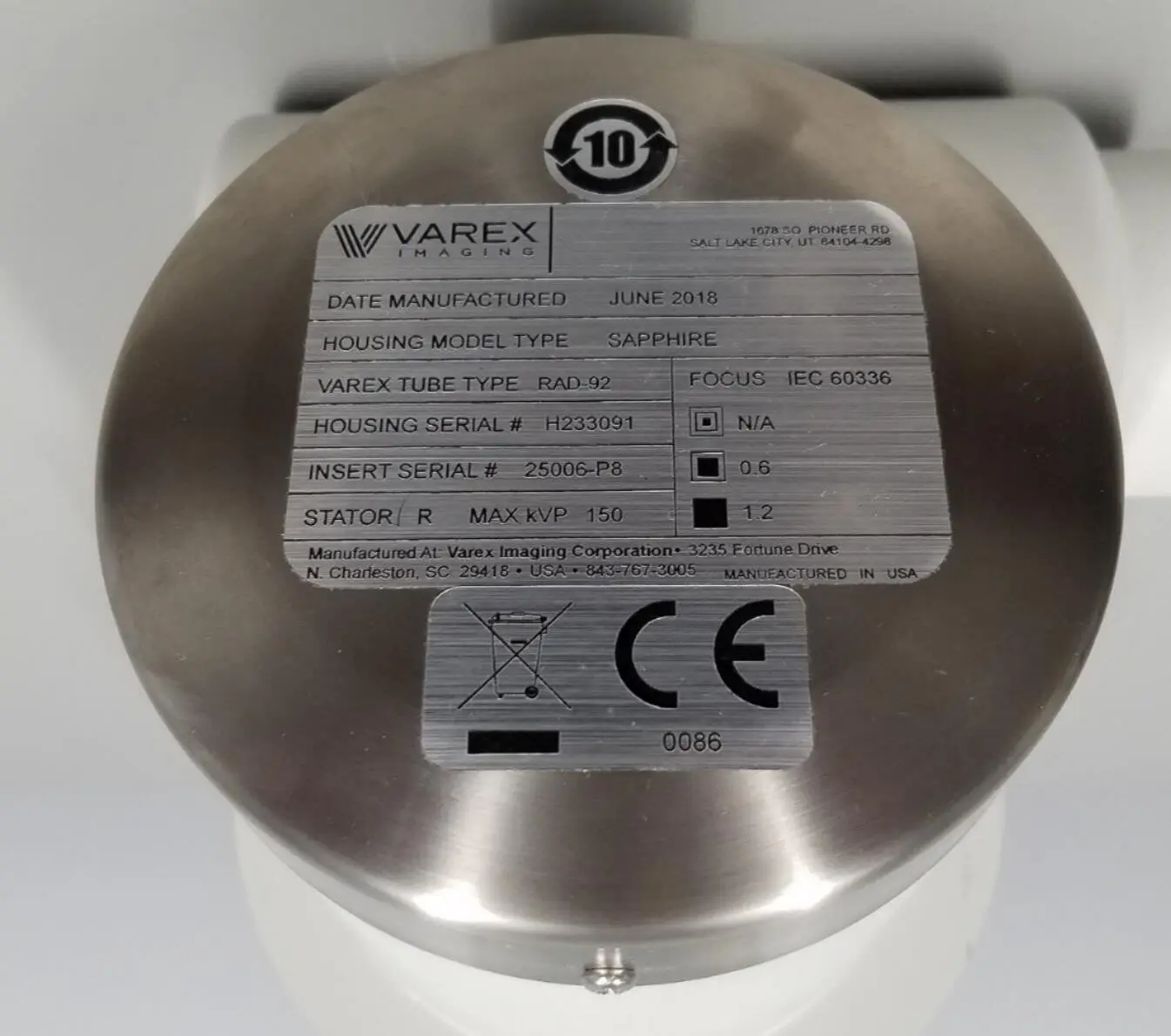 Toshiba TRAD Plus 2018 Varex Imaging Tube SAPPHIRE RAD-92 - Image 3