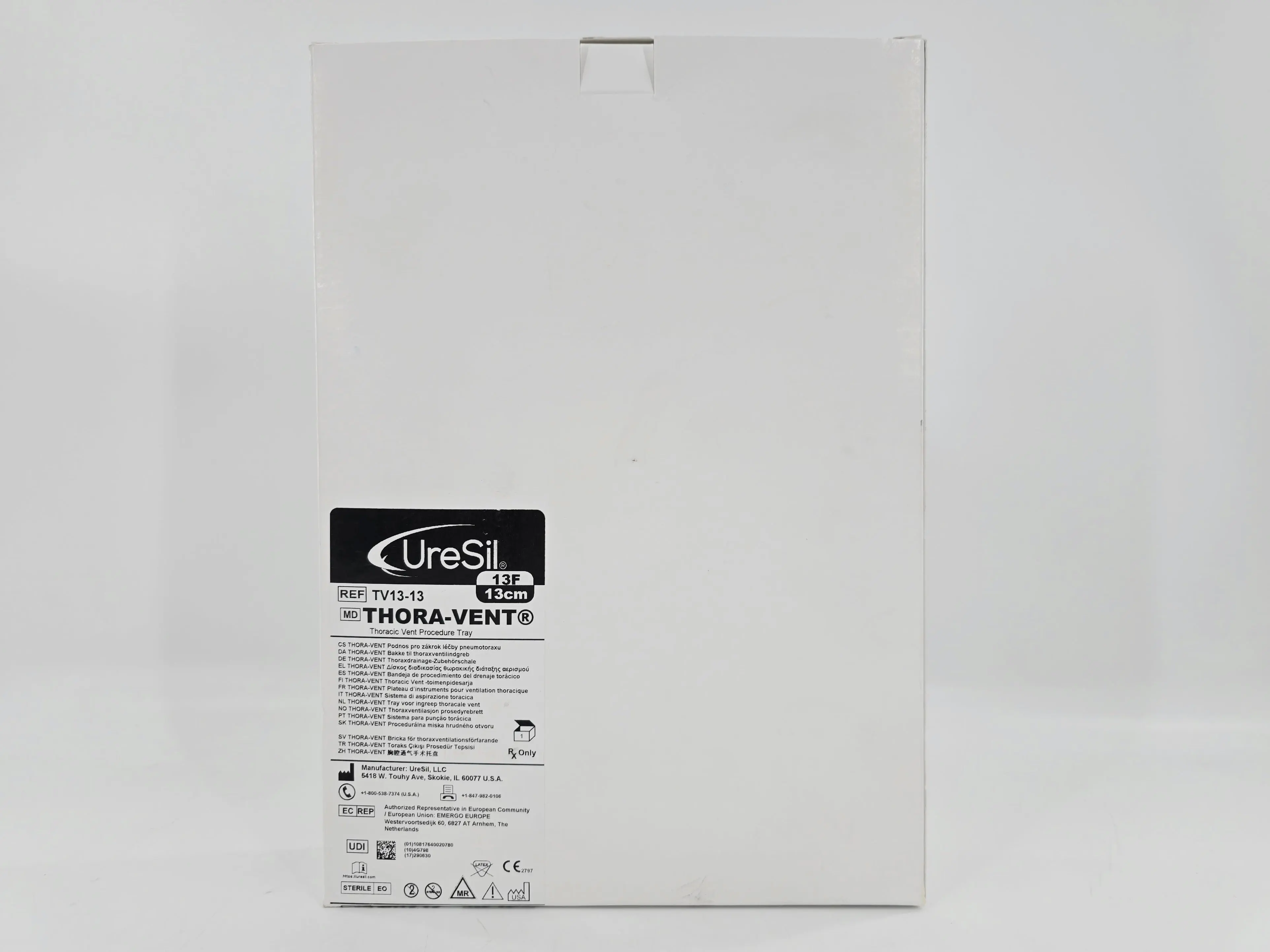 UreSil TV13-13 Thora-Vent Thoracic Vent Procedure Tray 13F x 13cm 1/EA - Image 2