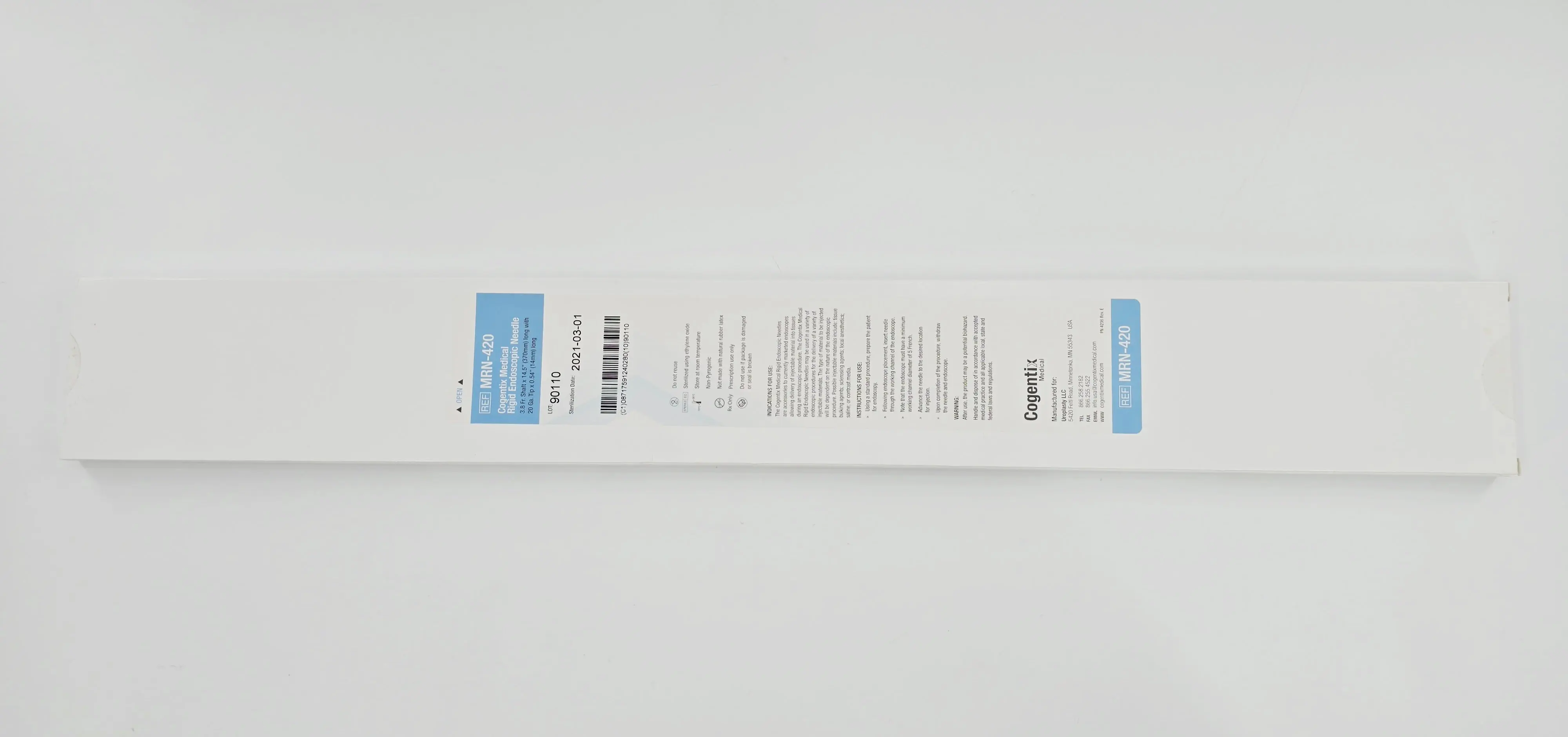 Uroplasty MRN-420 Rigid Endoscopic Needle 3.8Fr. Shaft x 14.5" w/ 20Ga. Tip x 0.54" - Image 2