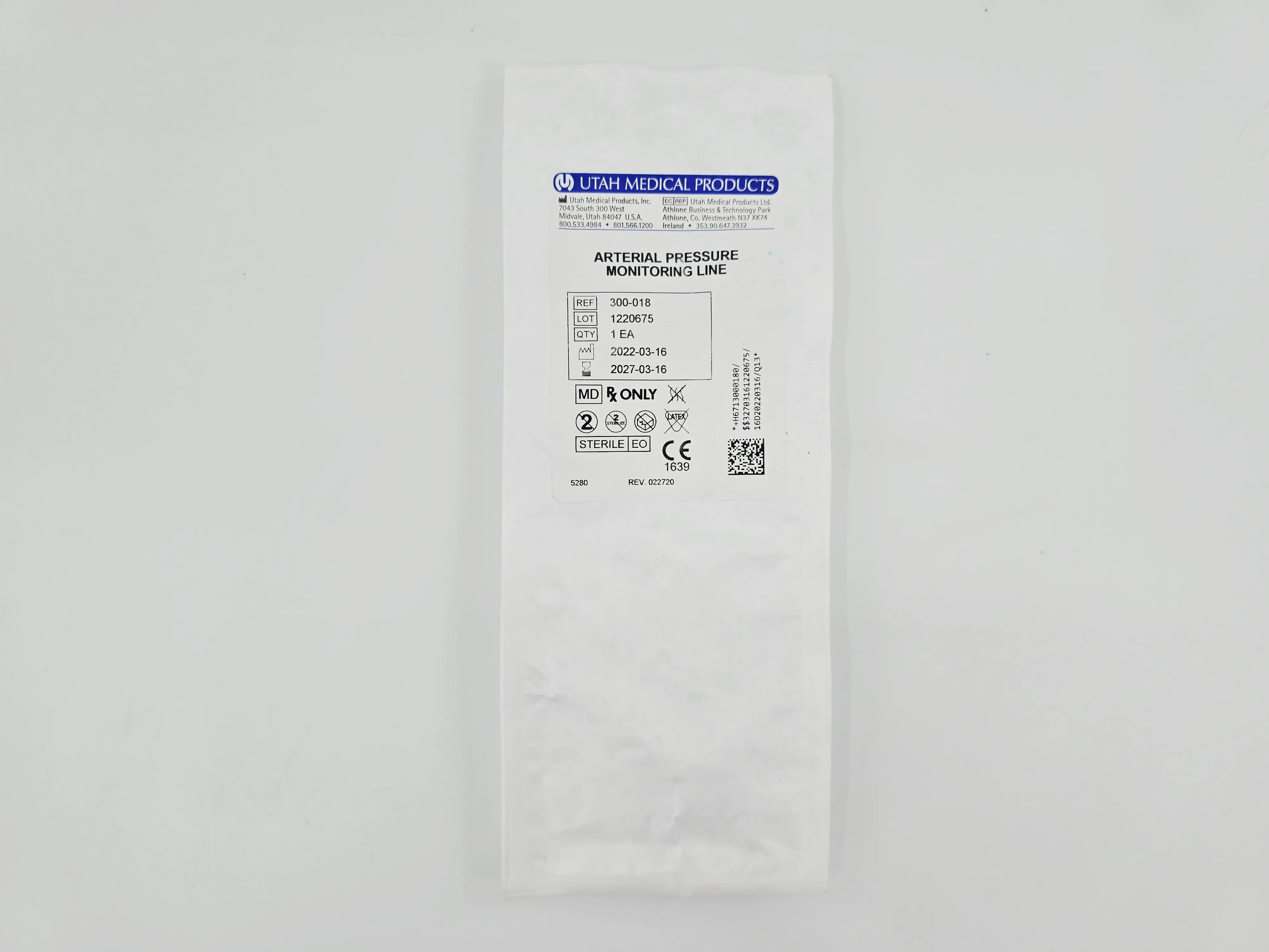 Utah Medical Products 300-018 Arterial Pressure Monitoring Line M/F 18" - Image 2