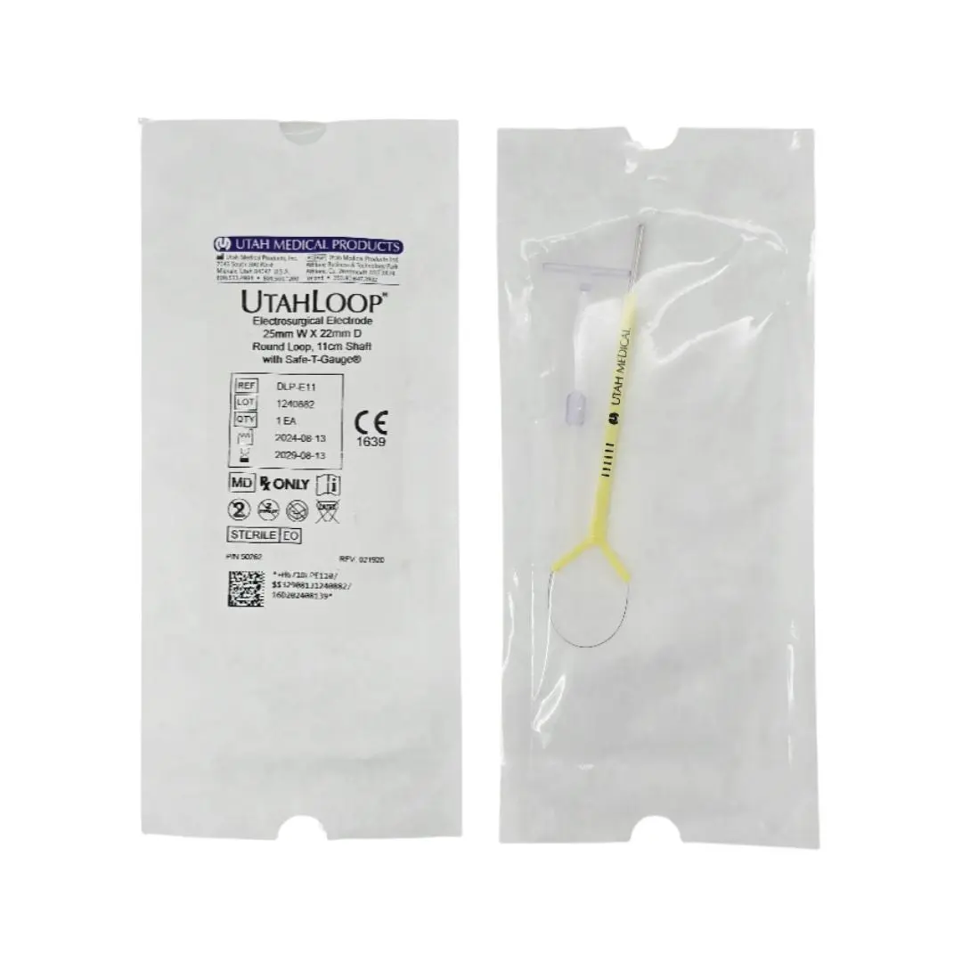 Utah Medical Products DLP-E11 UtahLoop Electrosurgical Electrode 25mm W x 22mm D Round Loop, 11cm Shaft w/ Safe-T-Gauge 1/EA