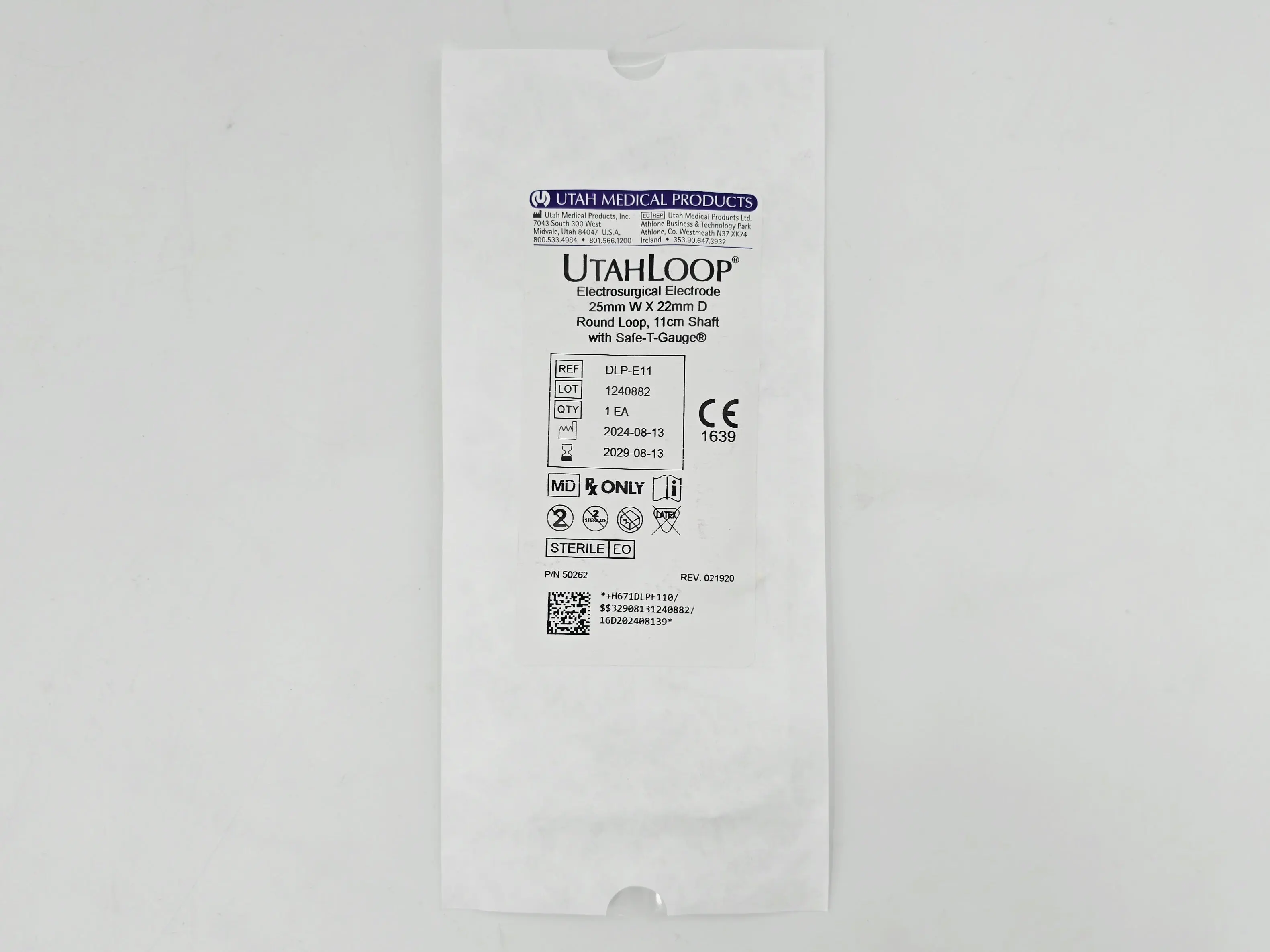 Utah Medical Products DLP-E11 UtahLoop Electrosurgical Electrode 25mm W x 22mm D Round Loop, 11cm Shaft w/ Safe-T-Gauge 1/EA - Image 2