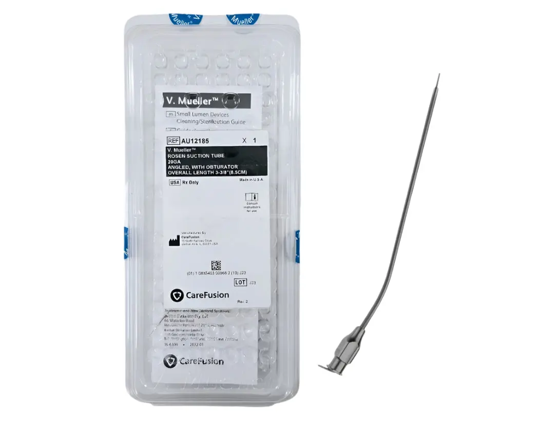 V. Mueller AU12185 Rosen Suction Tube 20Ga. Angled, w/ Obturator 3-3/8"