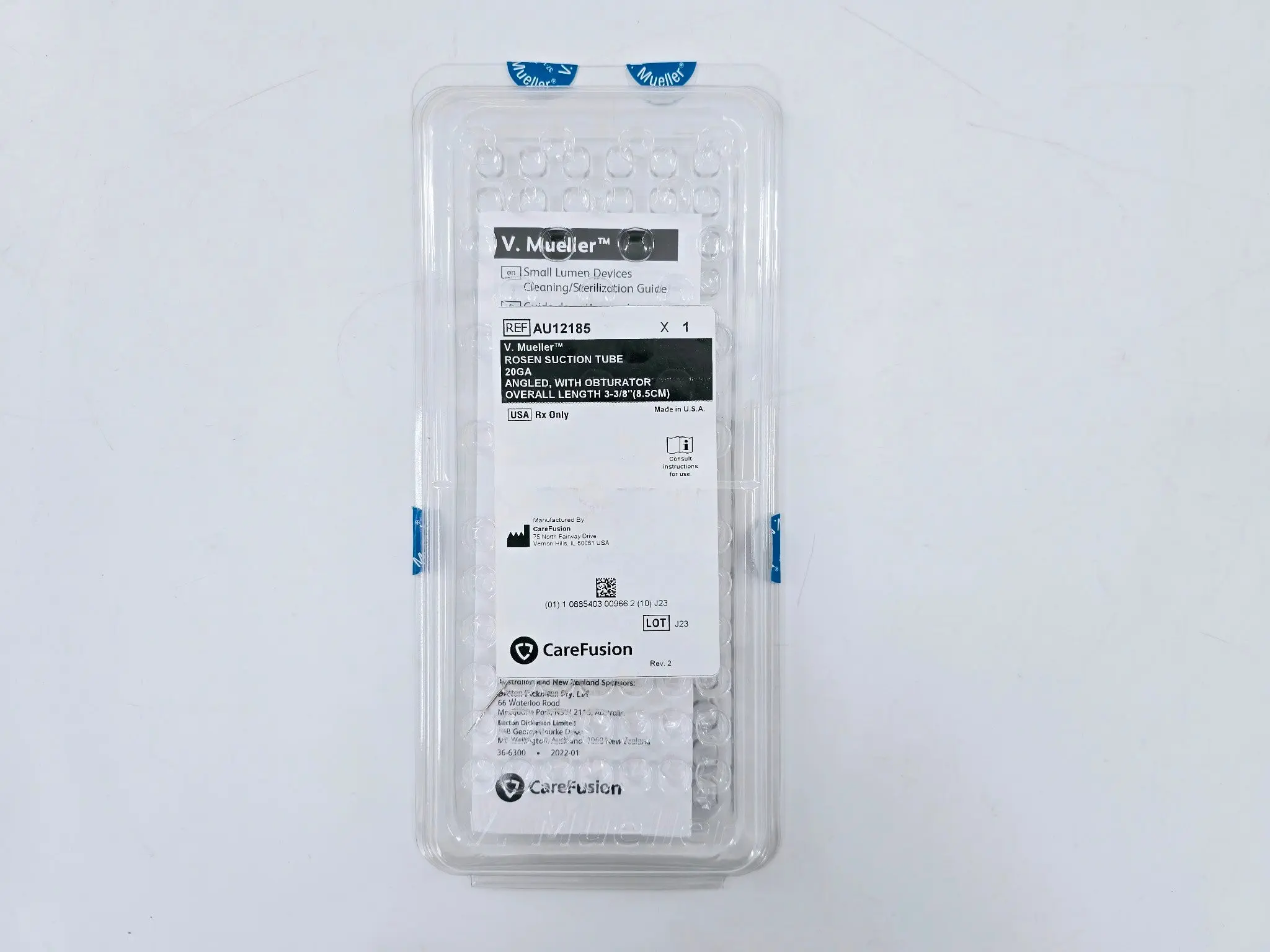 V. Mueller AU12185 Rosen Suction Tube 20Ga. Angled, w/ Obturator 3-3/8" - Image 2