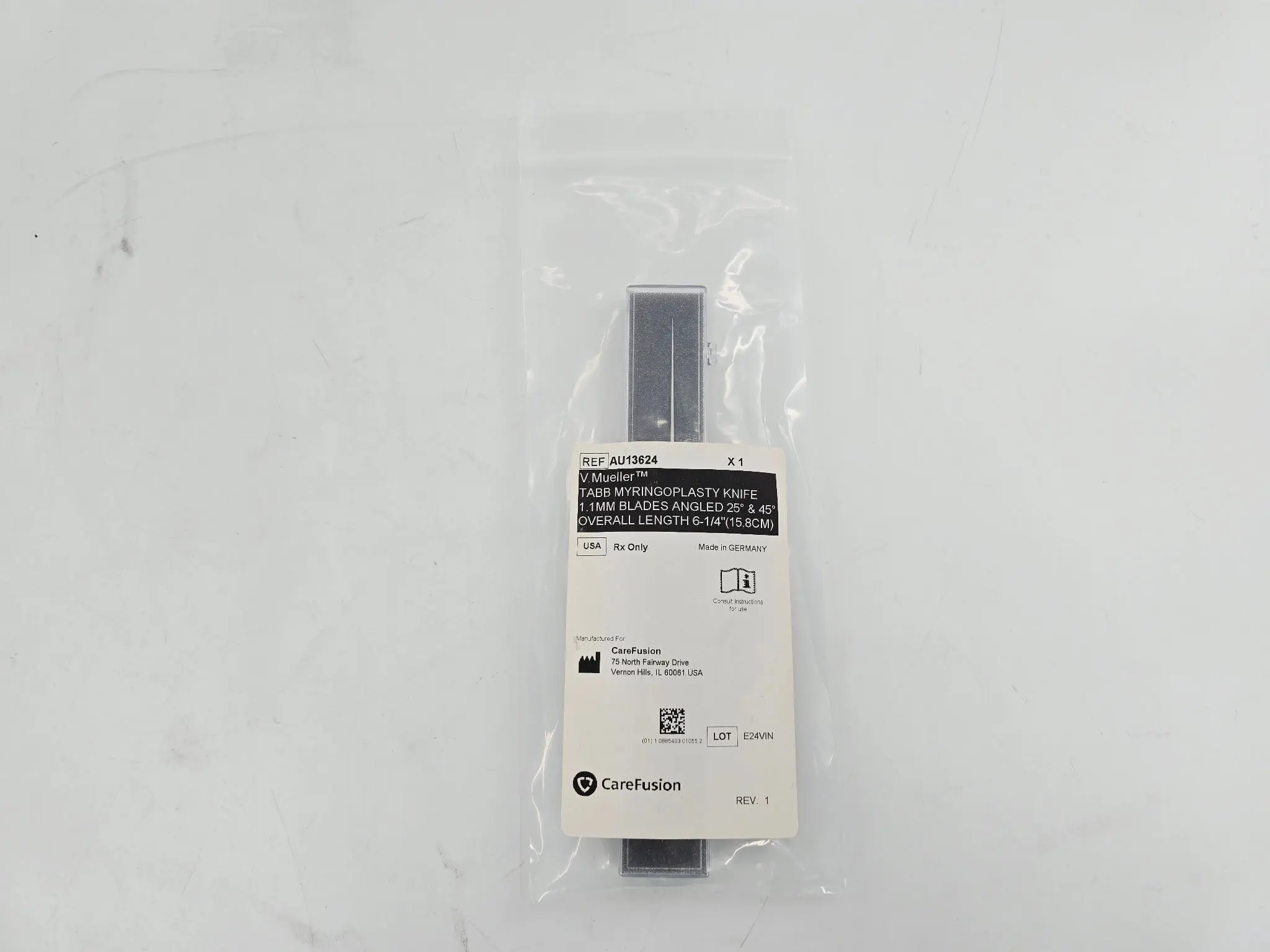 V. Mueller AU13624 Tabb Myringoplasty Knife 1.1mm Blades Angled 25 & 45 Degrees - Image 2