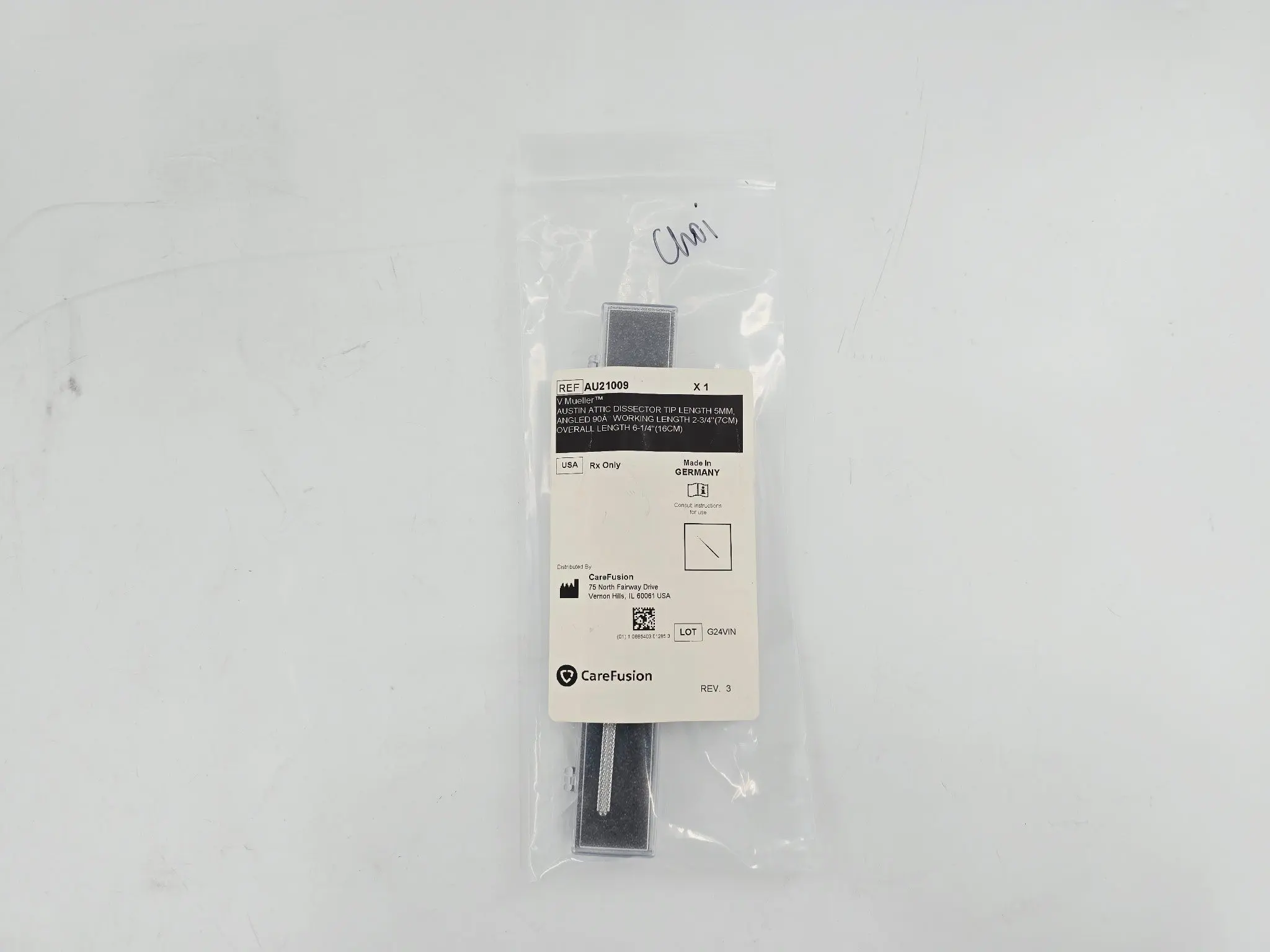 V. Mueller AU21009 Austin Attic Dissector Tip 6 1/4" ENT Angled - Image 2