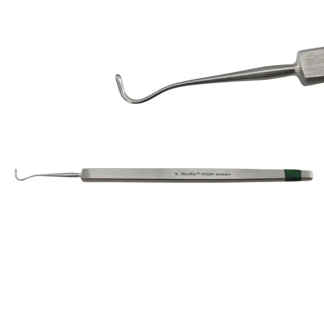 V. Mueller OP2280 Stevens Tenotomy Hook Blunt Tip Ophthalmology 4-3/4"