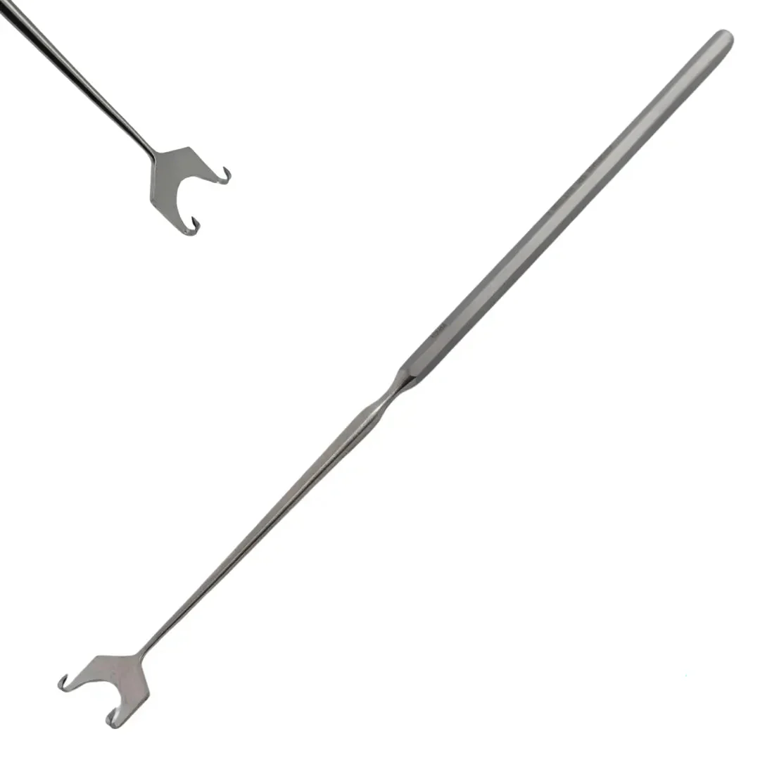 V. Mueller RH1145-007 ENT Double Prong Micro Hook 5-5/8"