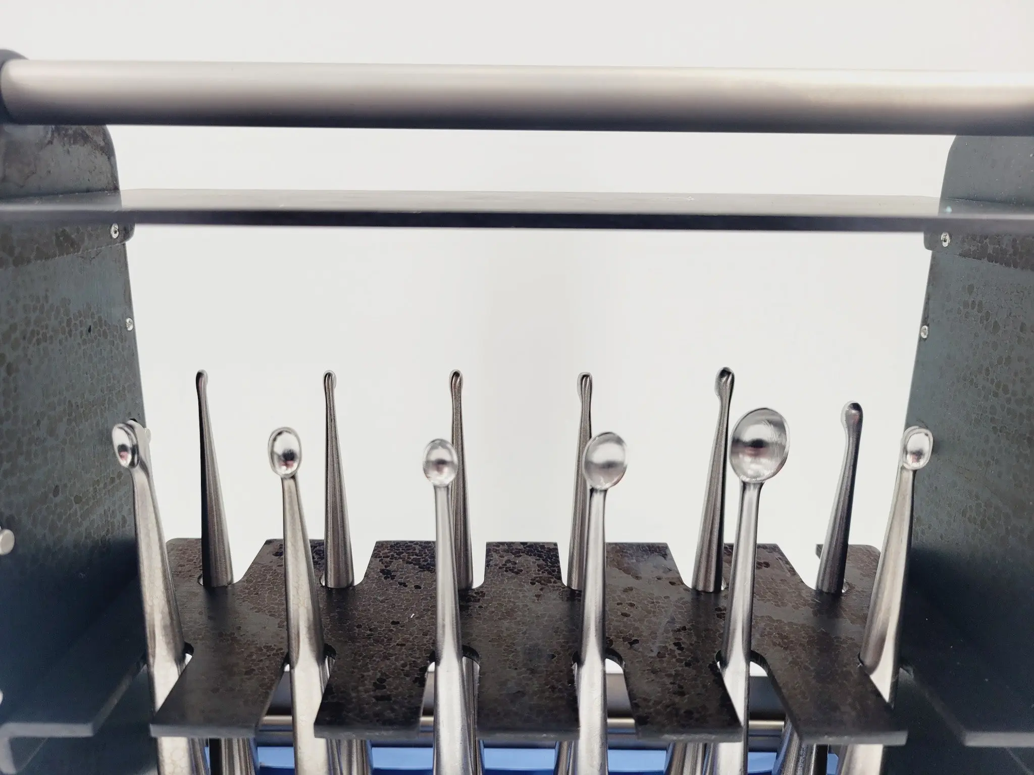 V Mueller Y-0101 Curette Set of 12 with Sterilization Rack Orthopedic - Image 2