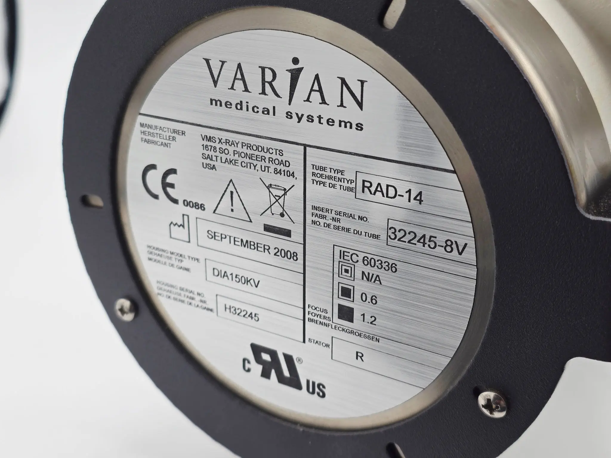 Varian Medical Systems RAD-14 Medical X-Ray Tube Assembly DIA150KV - Image 5