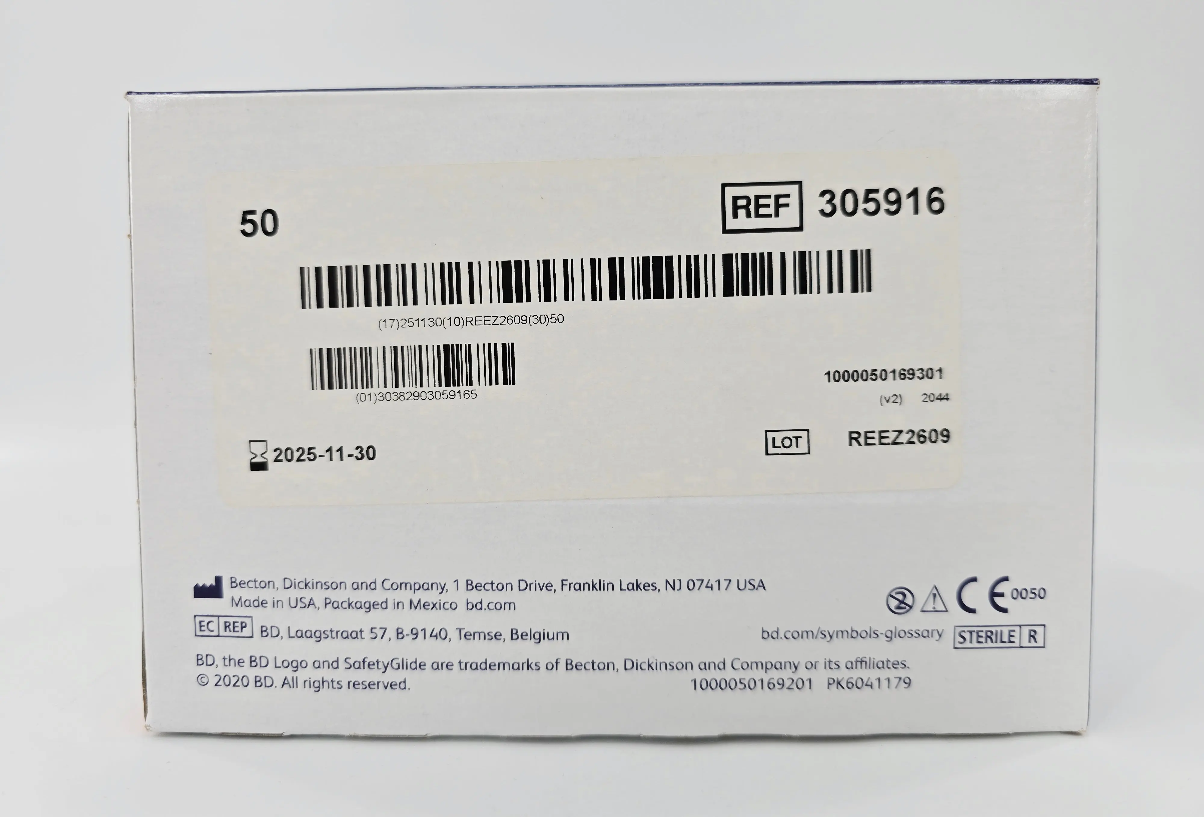 BD 305916 SafetyGlide Injection Needle 25G x 1" CS/500 (50/BX, 10BX/CS) - Image 3