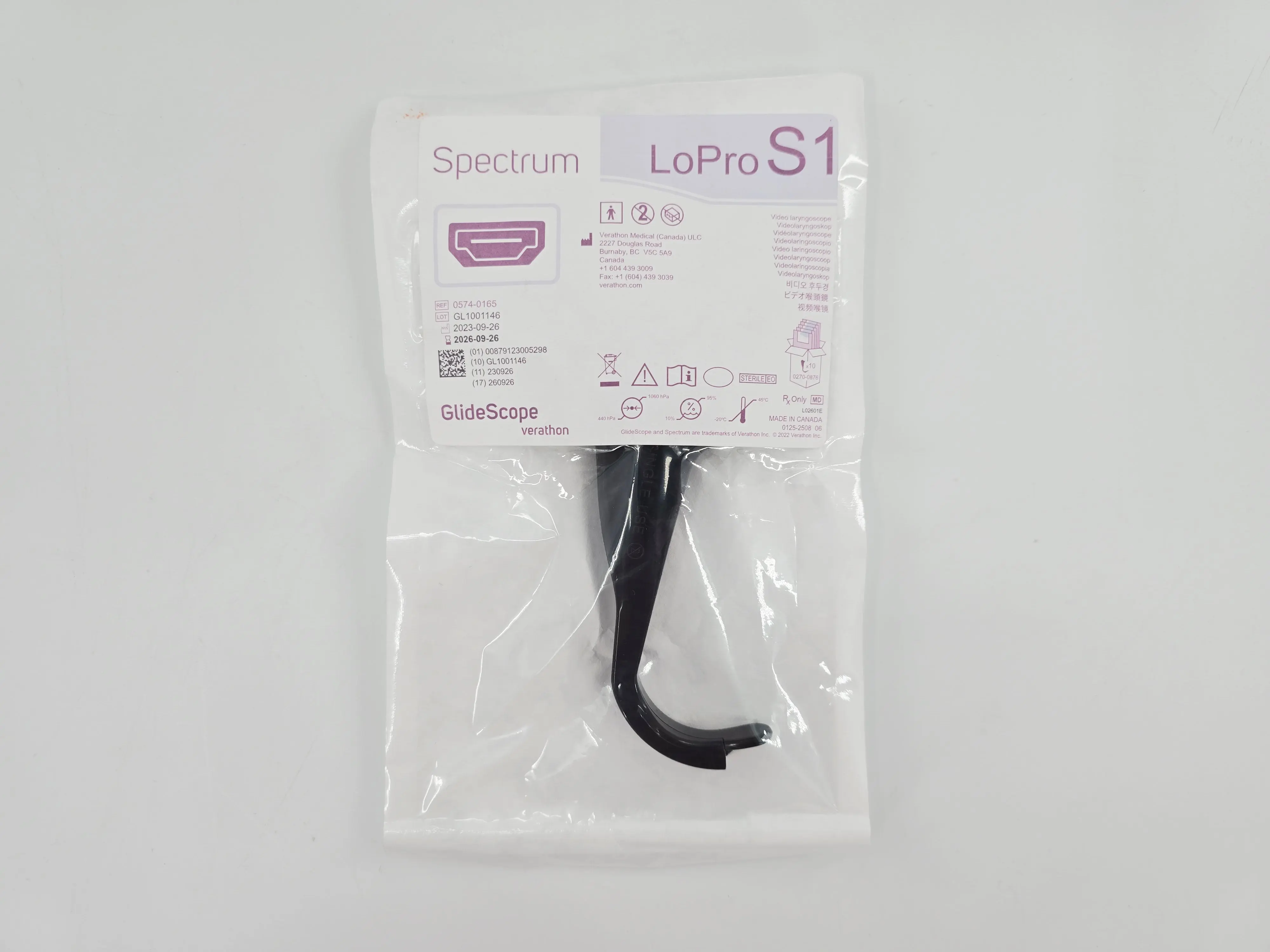 Verathon 0574-0165 GlideScope Spectrum LoPro S1 Video Laryngoscope - Image 2