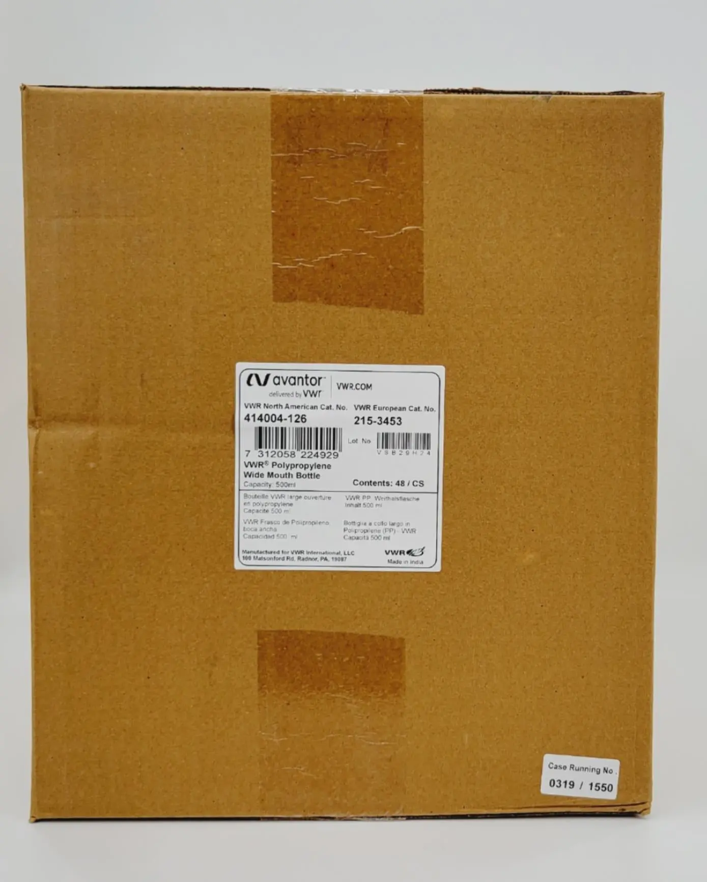 VWR 414004-126 Avantor Polypropylene Wide Mouth Bottle 500mL Case of 48 - Image 4