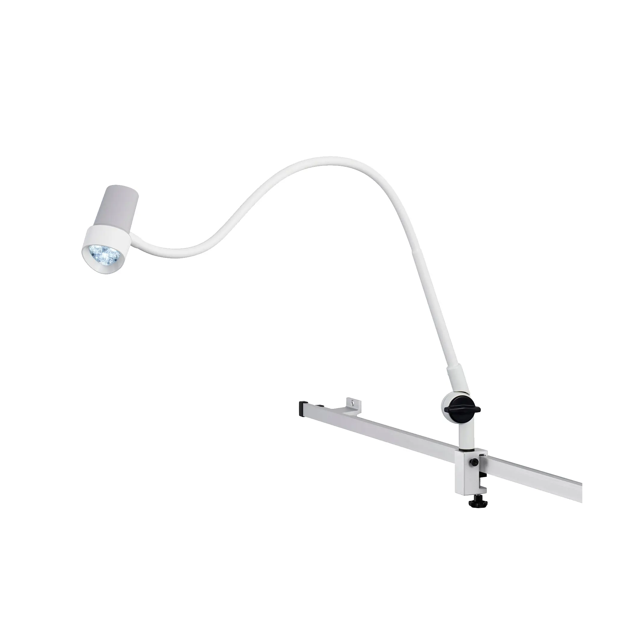 Waldmann HALUX N30-1 P SGV Exam Light, 8W, 4400K, GOOSENECK, BASE JOINT, Dimmable, Side Mount, Rail Mount