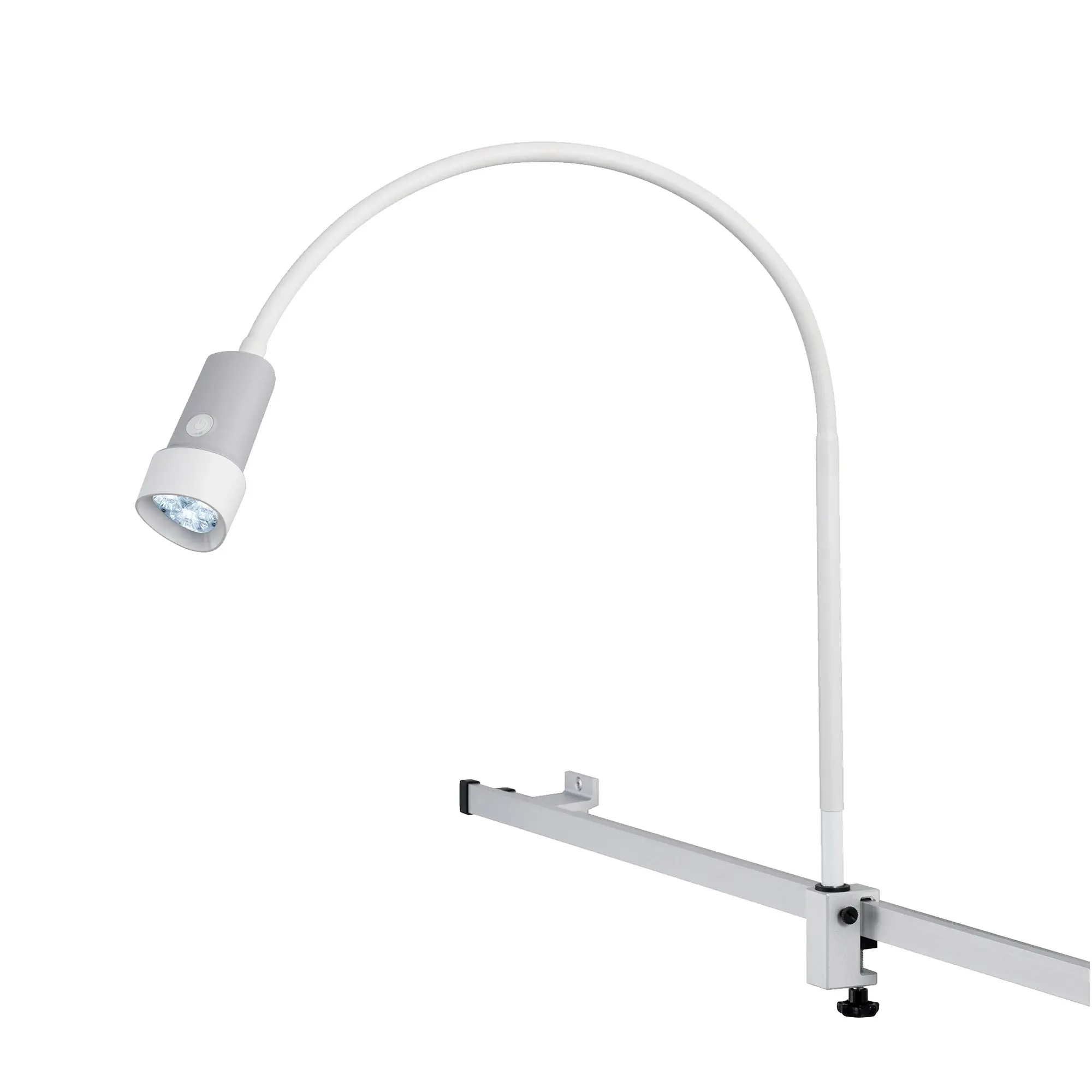 Waldmann HALUX N30-1 P SH Exam Light, 8W, 4400K, GOOSENECK, Dimmable, Rear Mount, Rail Mount