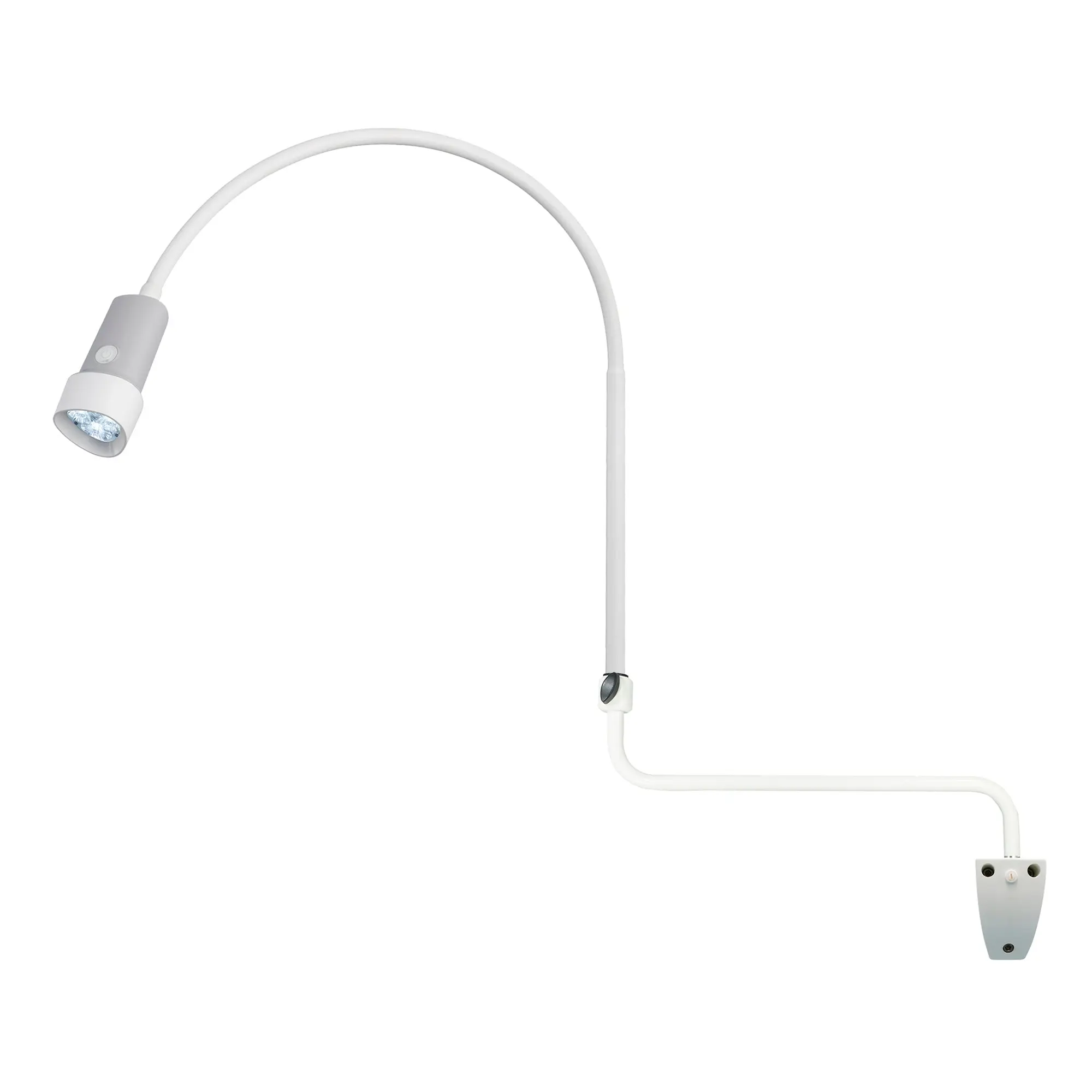 Waldmann HALUX N30-1 P SH Exam Light, 8W, 4400K, GOOSENECK, Dimmable, Rear Mount, Wall Mount, EXT Arm