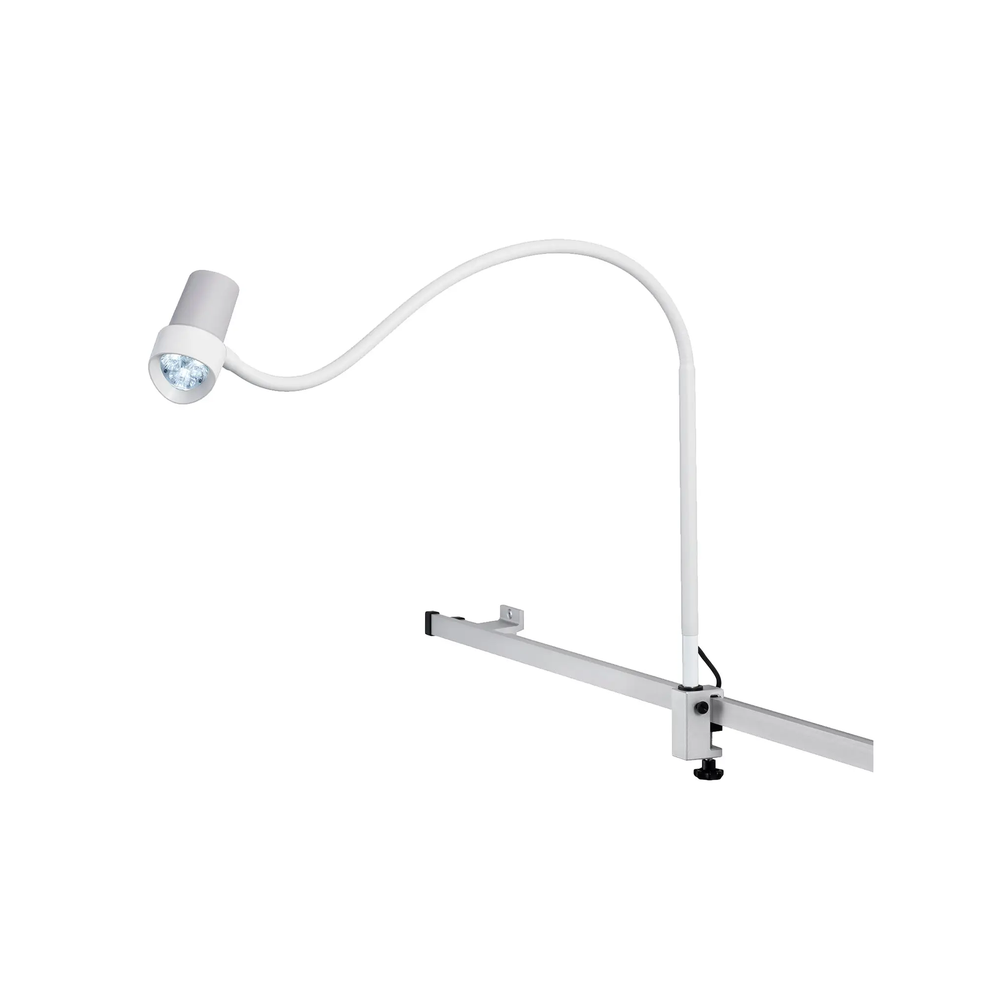 Waldmann HALUX N30-1 P SV Exam Light, 8W, 4400K, GOOSENECK, Dimmable, Side Mount, Rail Mount