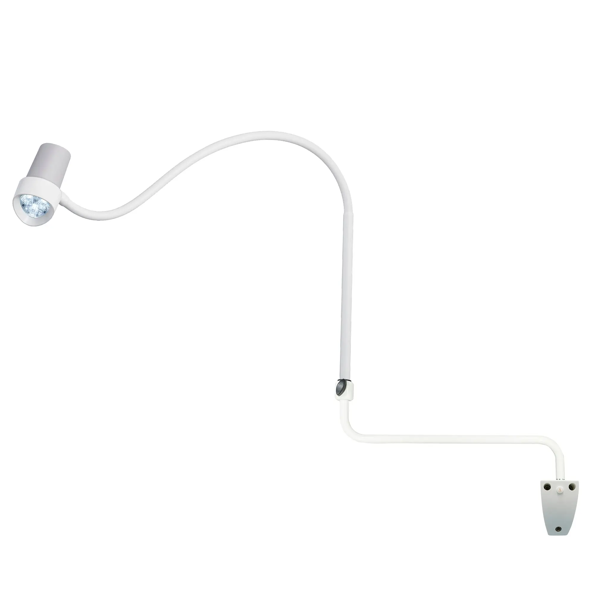 Waldmann HALUX N30-1 P SV Exam Light, 8W, 4400K, GOOSENECK, Dimmable, Side Mount, Wall Mount, EXT Arm