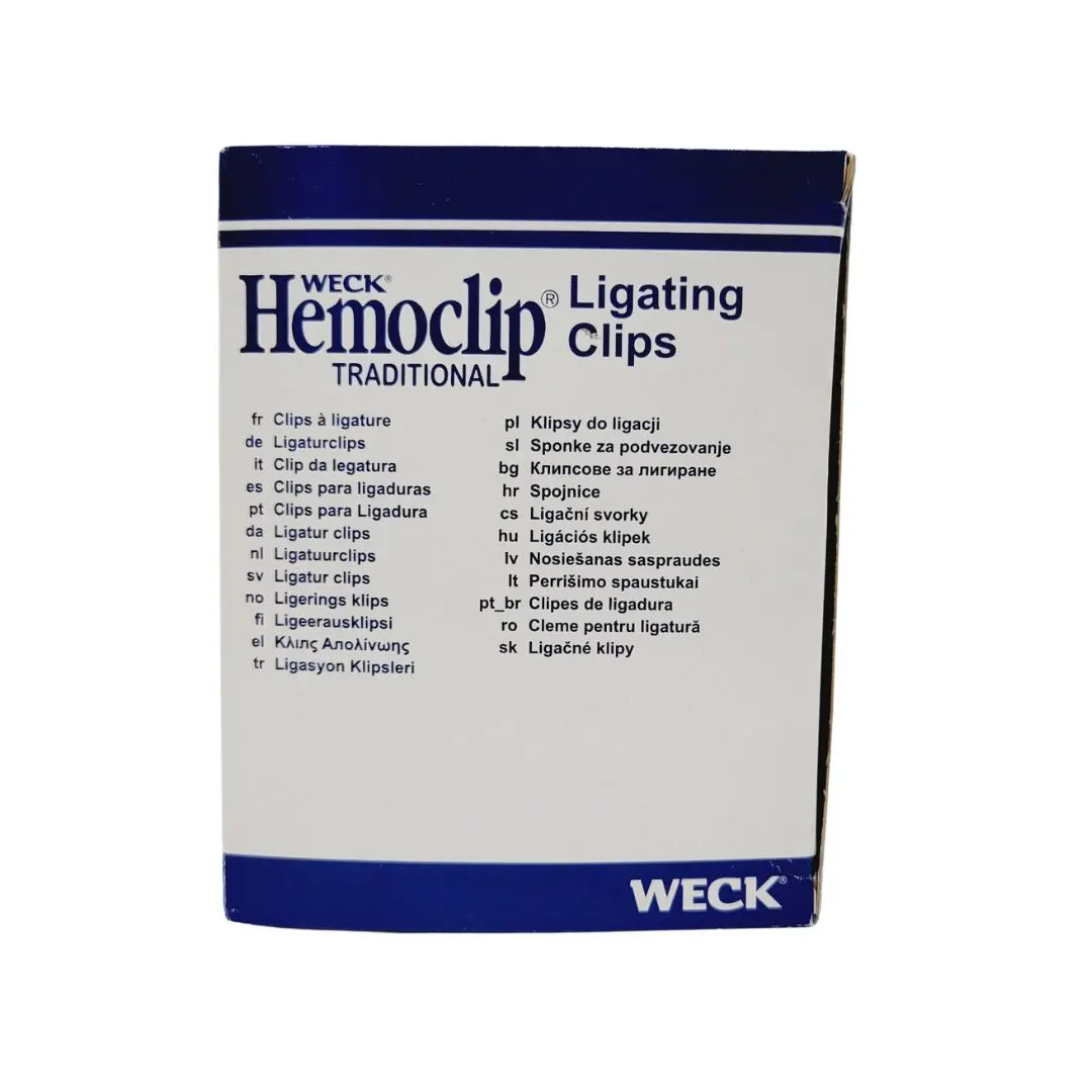 Weck 523300 Hemoclip Ligating Clips Traditional Style Blue Medium Box of 20