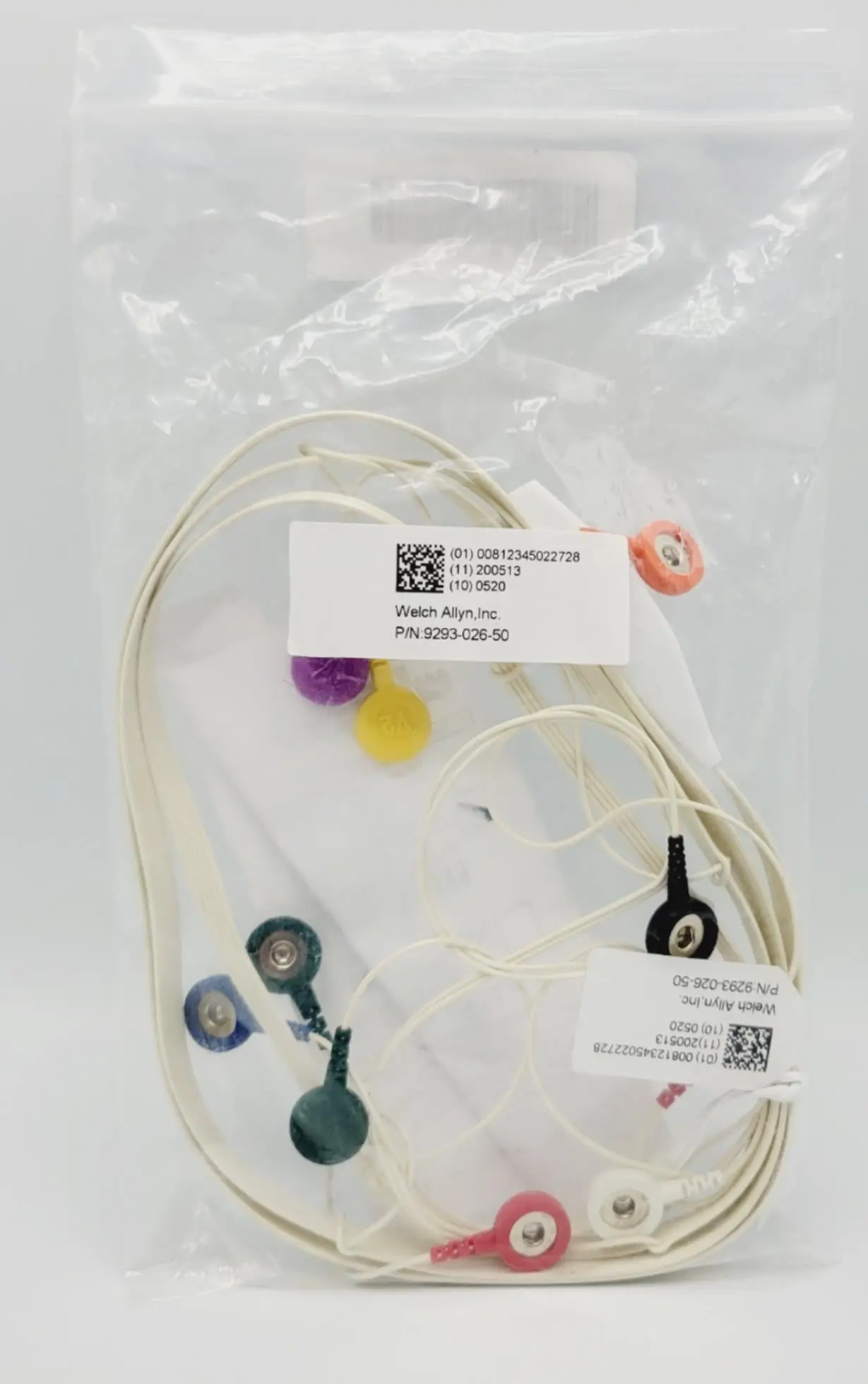 Welch Allyn 929302650 12 Lead 10 Wire AHA Lead Set XL Snap Connectors - Image 3