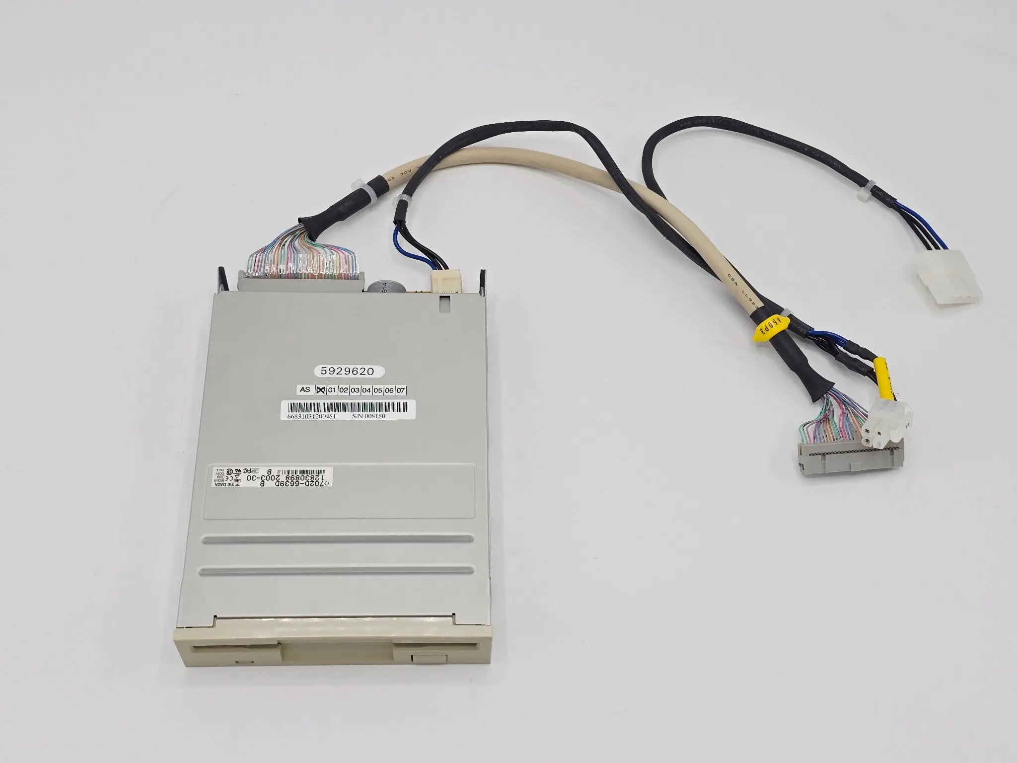 Y-E Data YD-702D-6639D Floppy Disk Drive w/ Wiring Harness 5V - Image 4