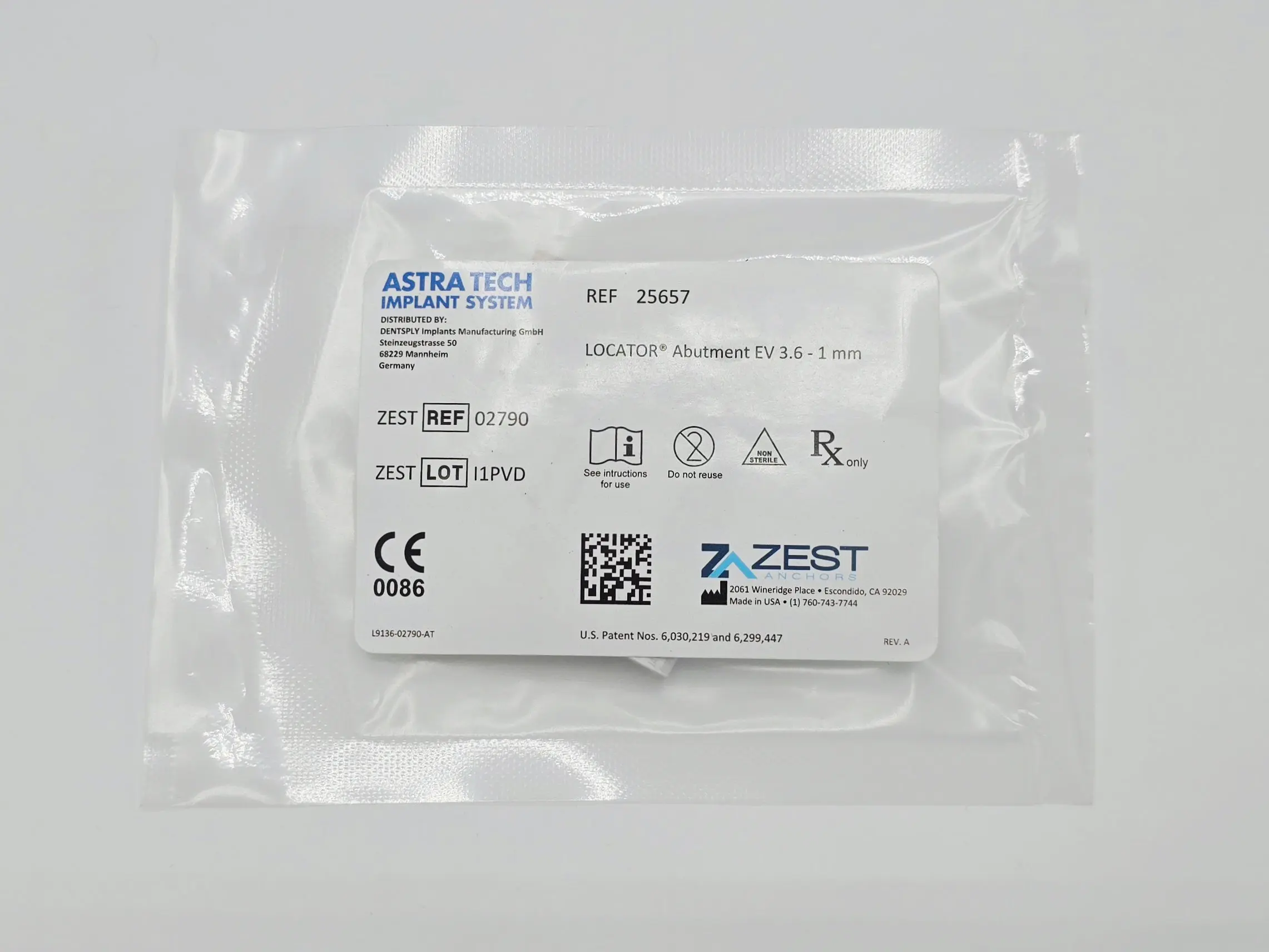 Zest Anchors 02790 LOCATOR Abutment EV 3.6 - 1mm Dentsply Sirona Astra Tech Implant System - Image 2