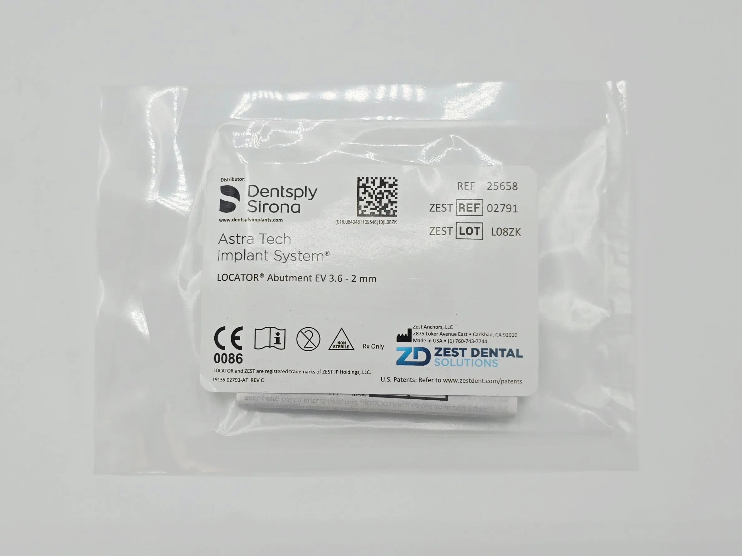 Zest Anchors 02791 LOCATOR Abutment EV 3.6 - 2mm Dentsply Sirona Astra Tech Implant System - Image 2