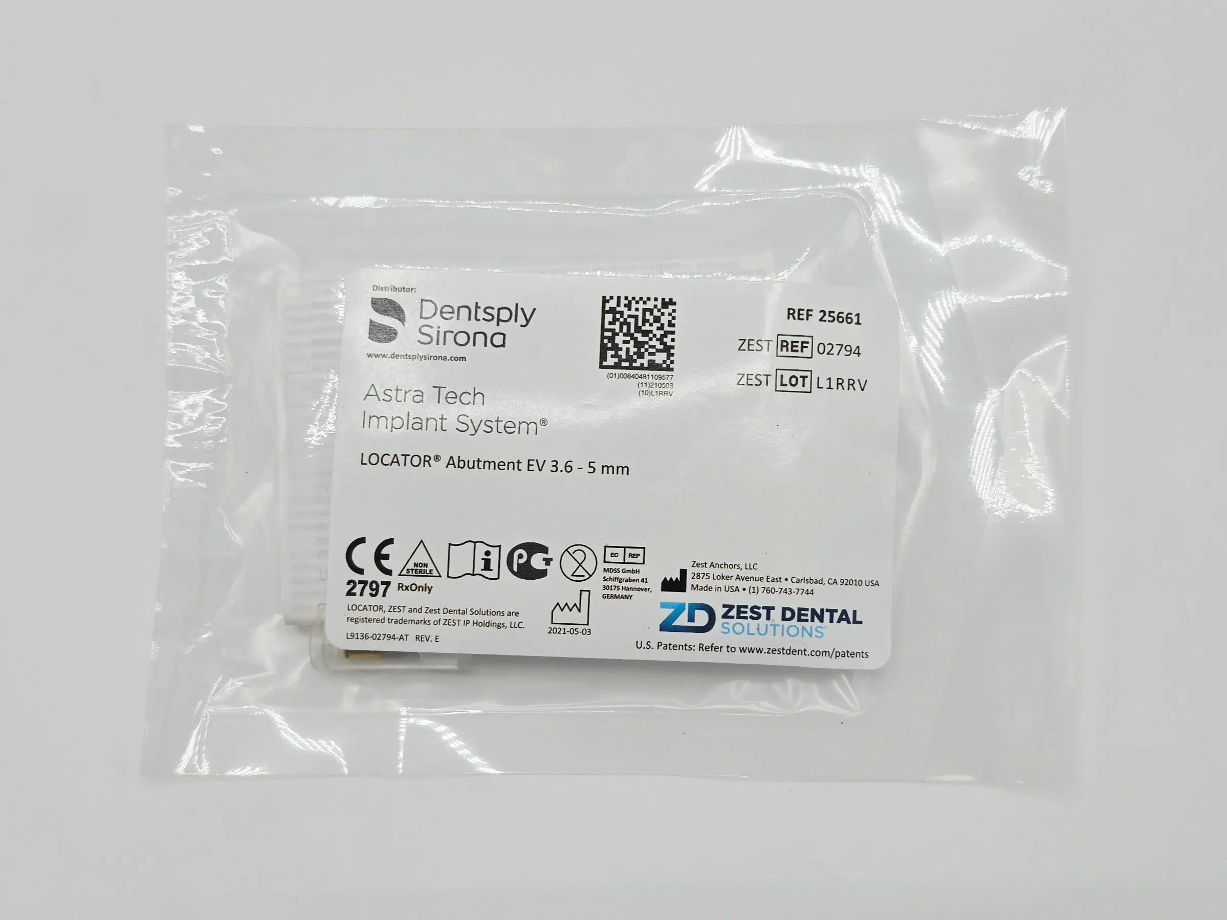 Zest Anchors 02794 LOCATOR Abutment EV 3.6 - 5mm Dentsply Sirona Astra Tech Implant System - Image 2