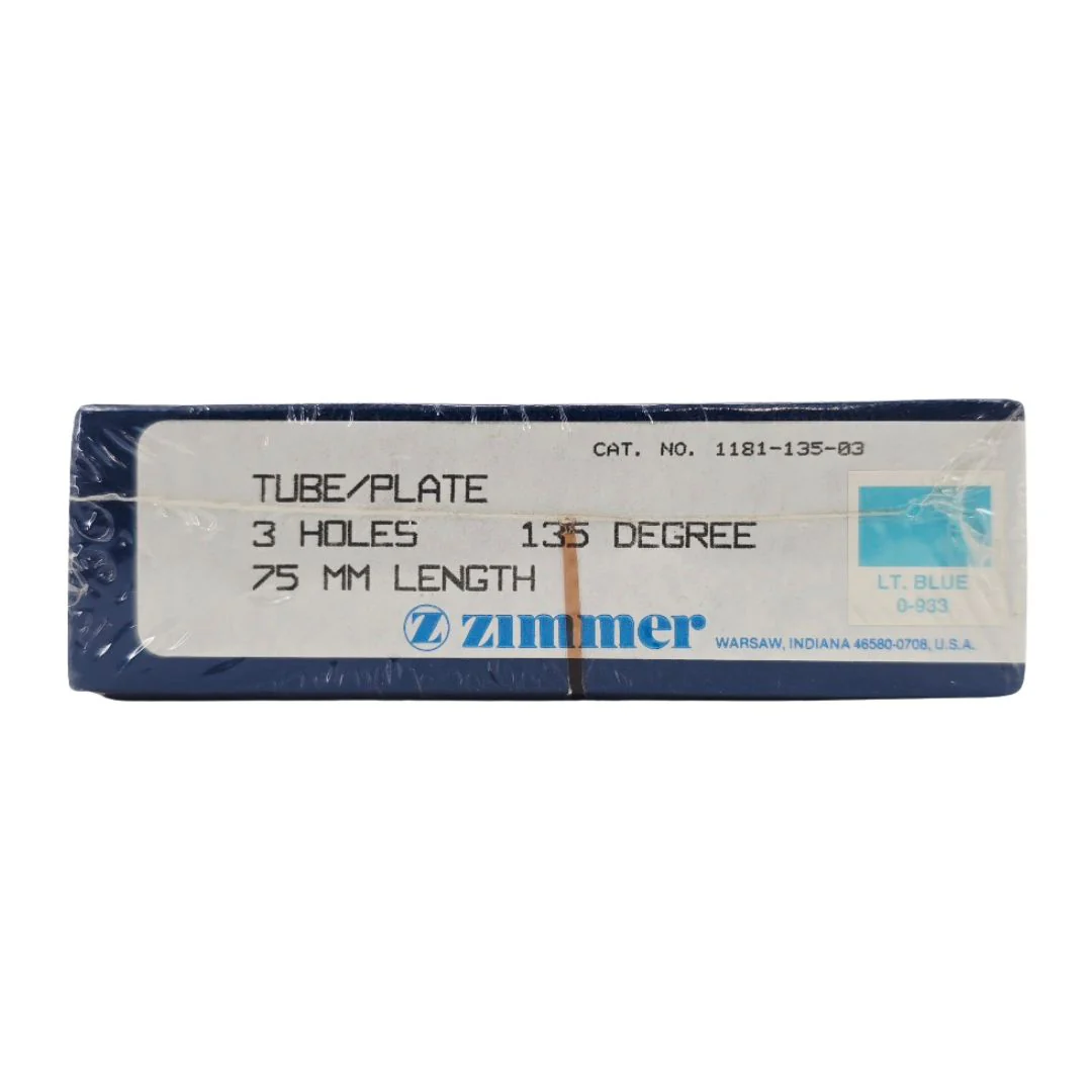 Zimmer Biomet 1181-135-03 Free-Lock Femoral Fixation System Compression Tube/Plate 135° 3 Holes 75mm Length BX/1