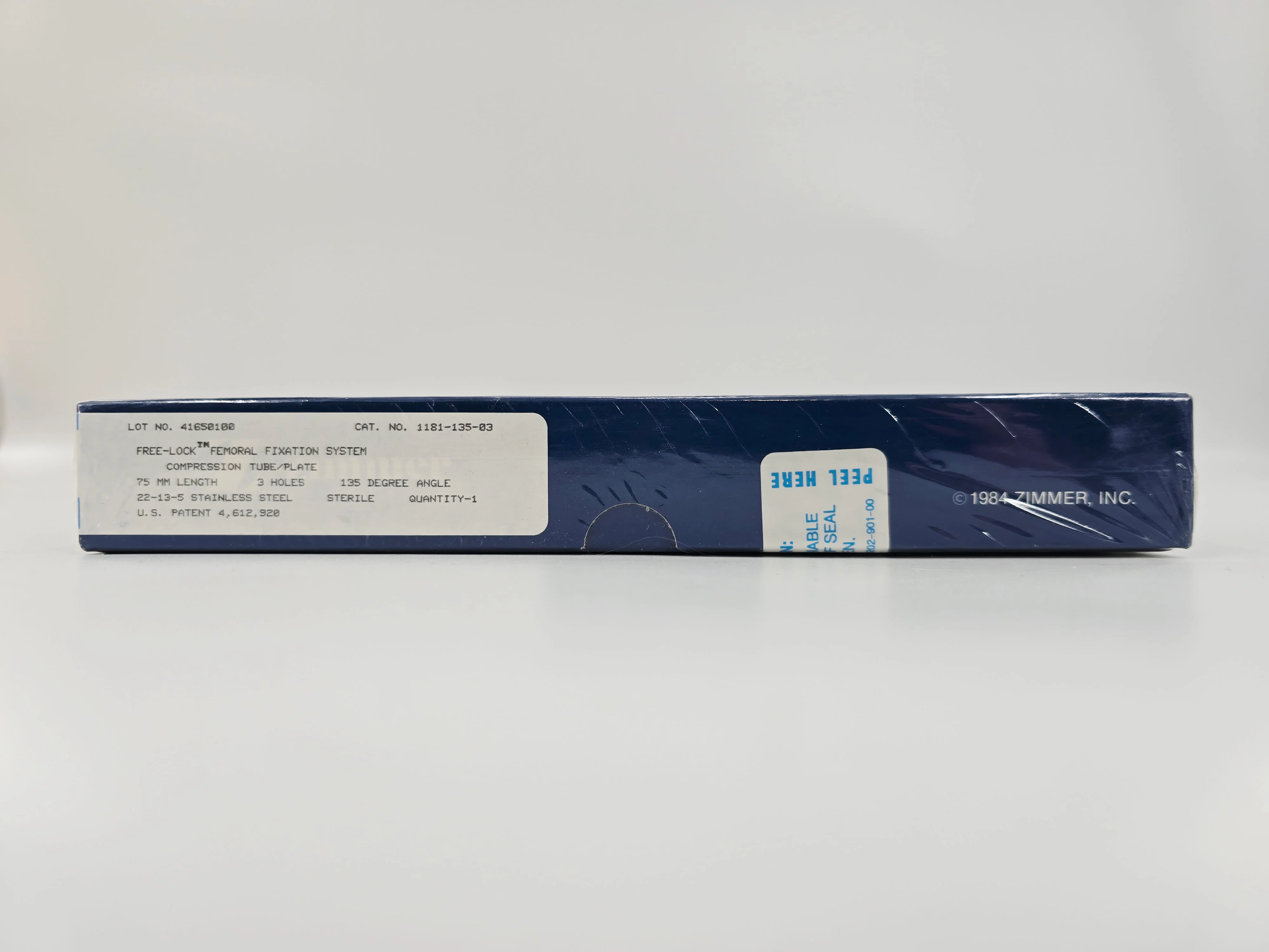 Zimmer Biomet 1181-135-03 Free-Lock Femoral Fixation System Compression Tube/Plate 135° 3 Holes 75mm Length BX/1 - Image 2