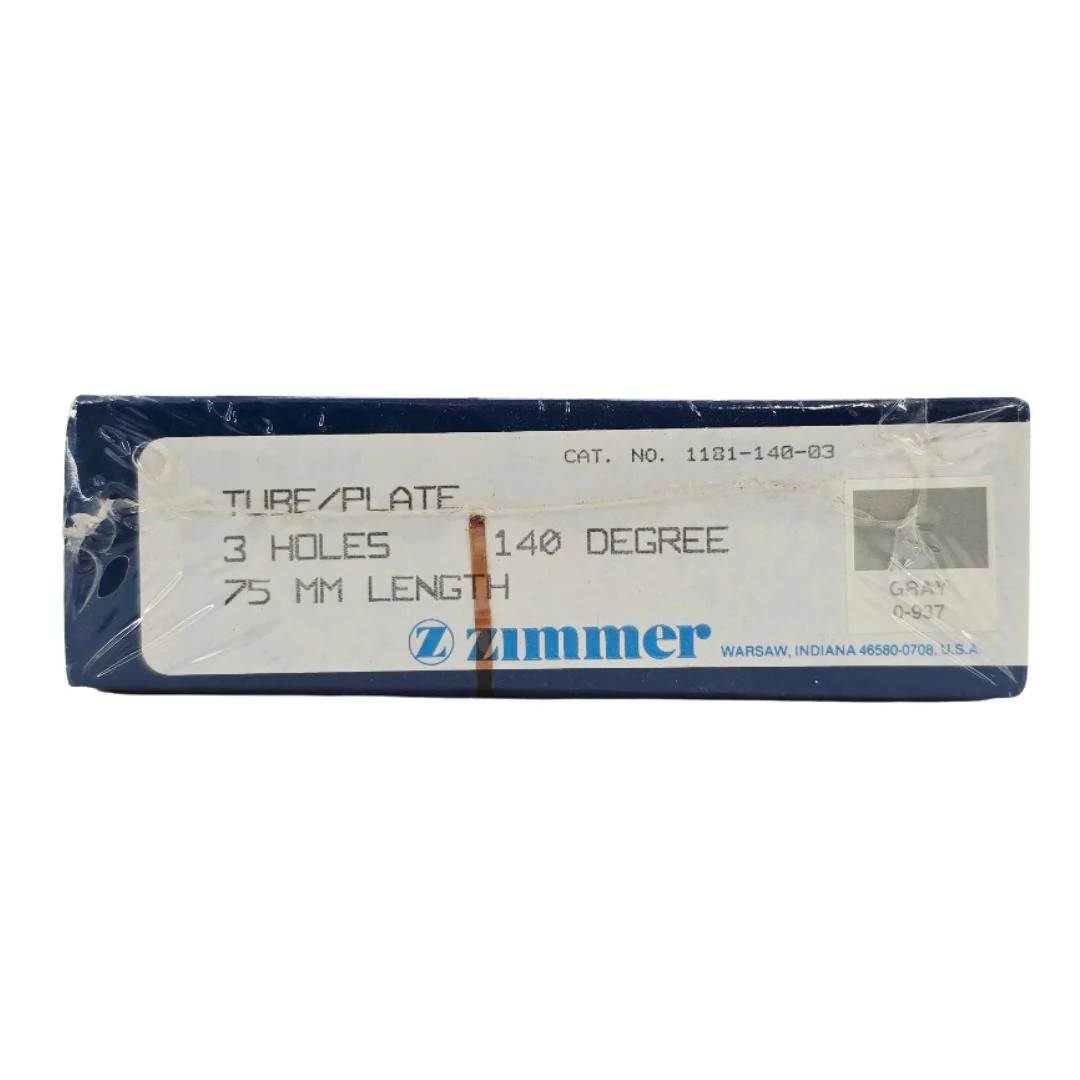 Zimmer Biomet 1181-140-03 Free-Lock Femoral Fixation System Compression Tube/Plate 140° 3 Holes 75mm Length BX/1