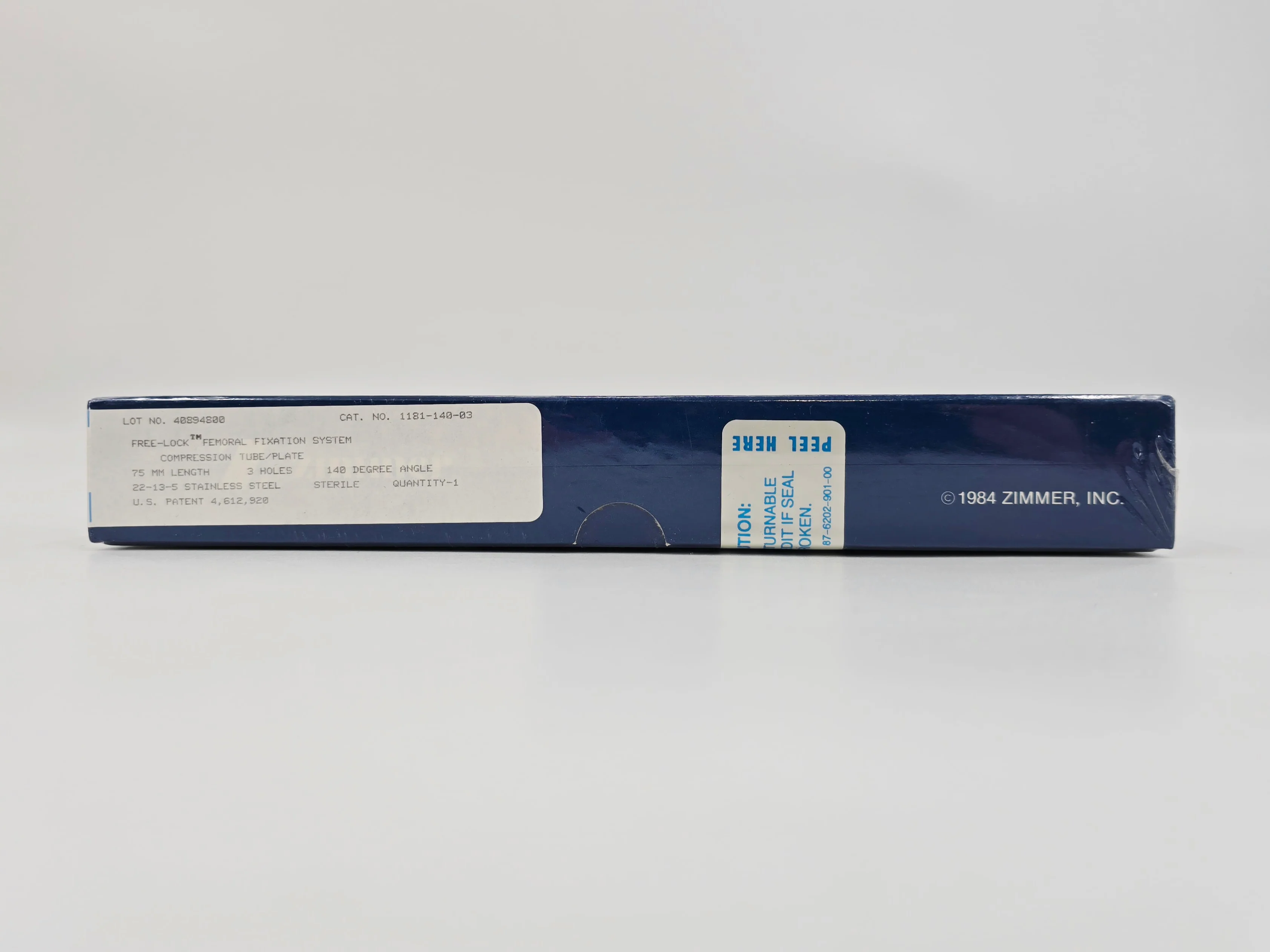Zimmer Biomet 1181-140-03 Free-Lock Femoral Fixation System Compression Tube/Plate 140° 3 Holes 75mm Length BX/1 - Image 2