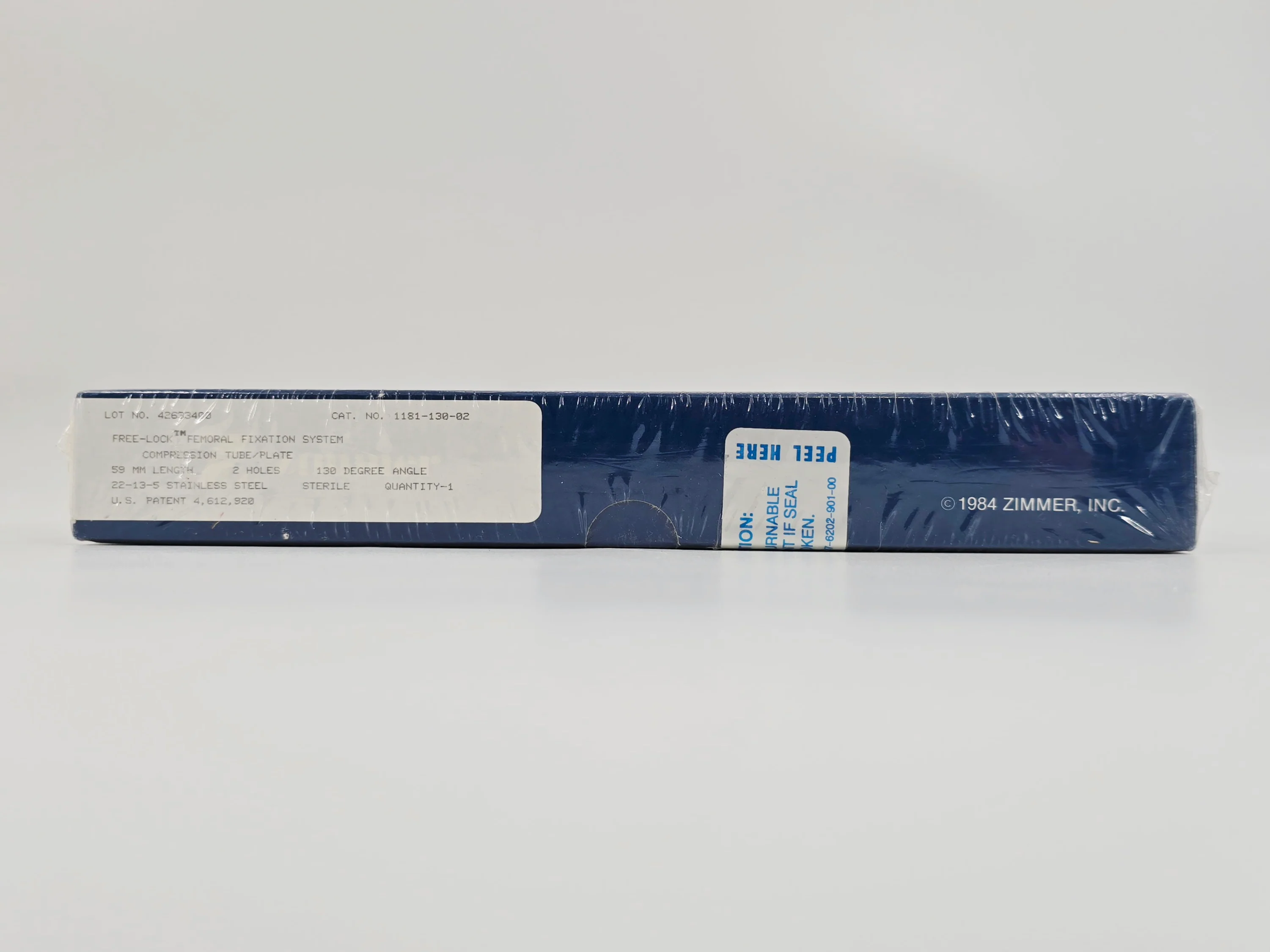Zimmer Biomet 1181-130-02 Free-Lock Femoral Fixation System Compression Tube/Plate 130° 2 Holes 59mm Length BX/1 - Image 2