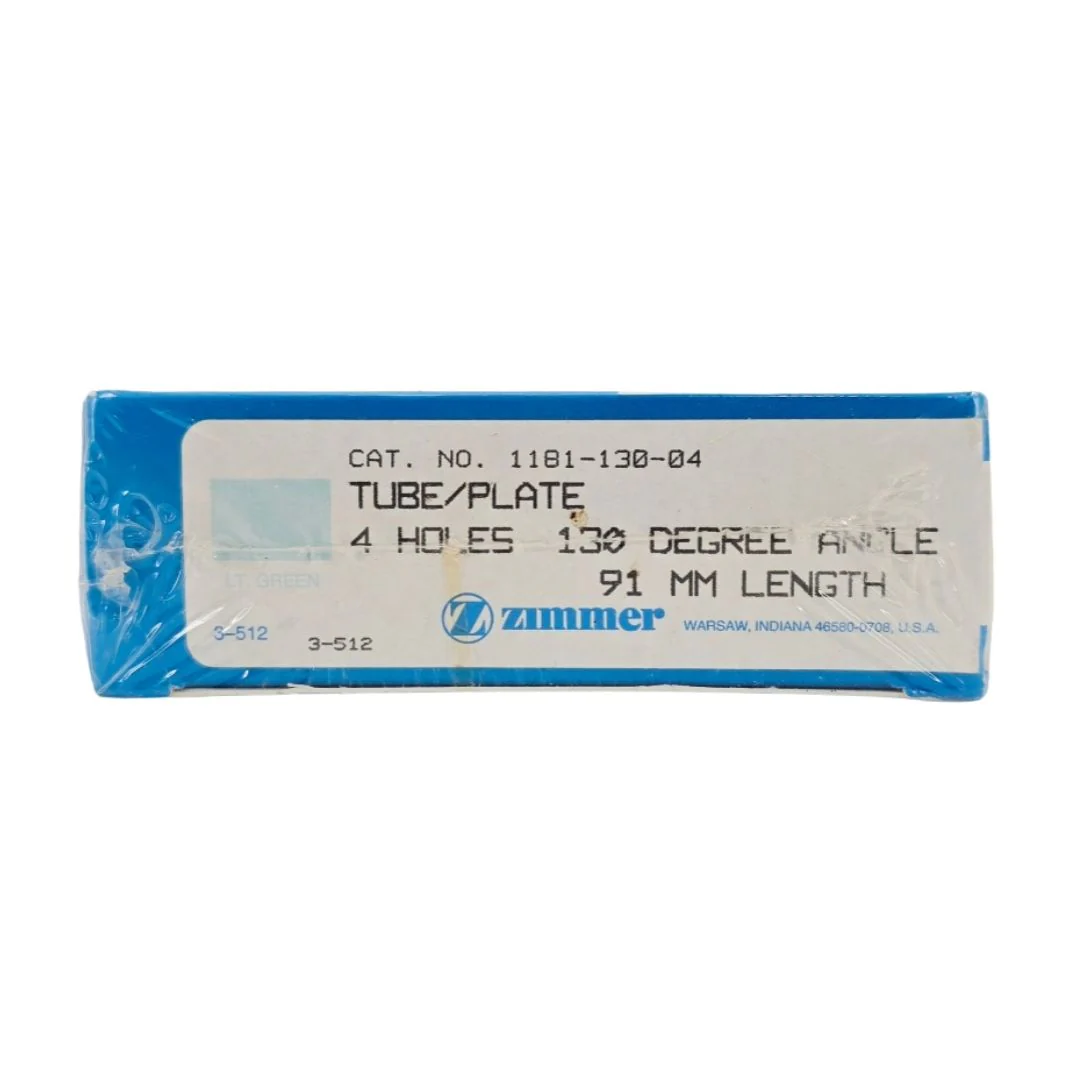 Zimmer Biomet 1181-130-04 Free-Lock Femoral Fixation System Compression Tube/Plate 130° 4 Holes 91mm Length BX/1