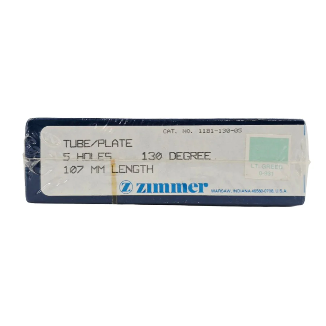 Zimmer Biomet 1181-130-05 Free-Lock Femoral Fixation System Compression Tube/Plate 130° 5 Holes 107mm Length BX/1