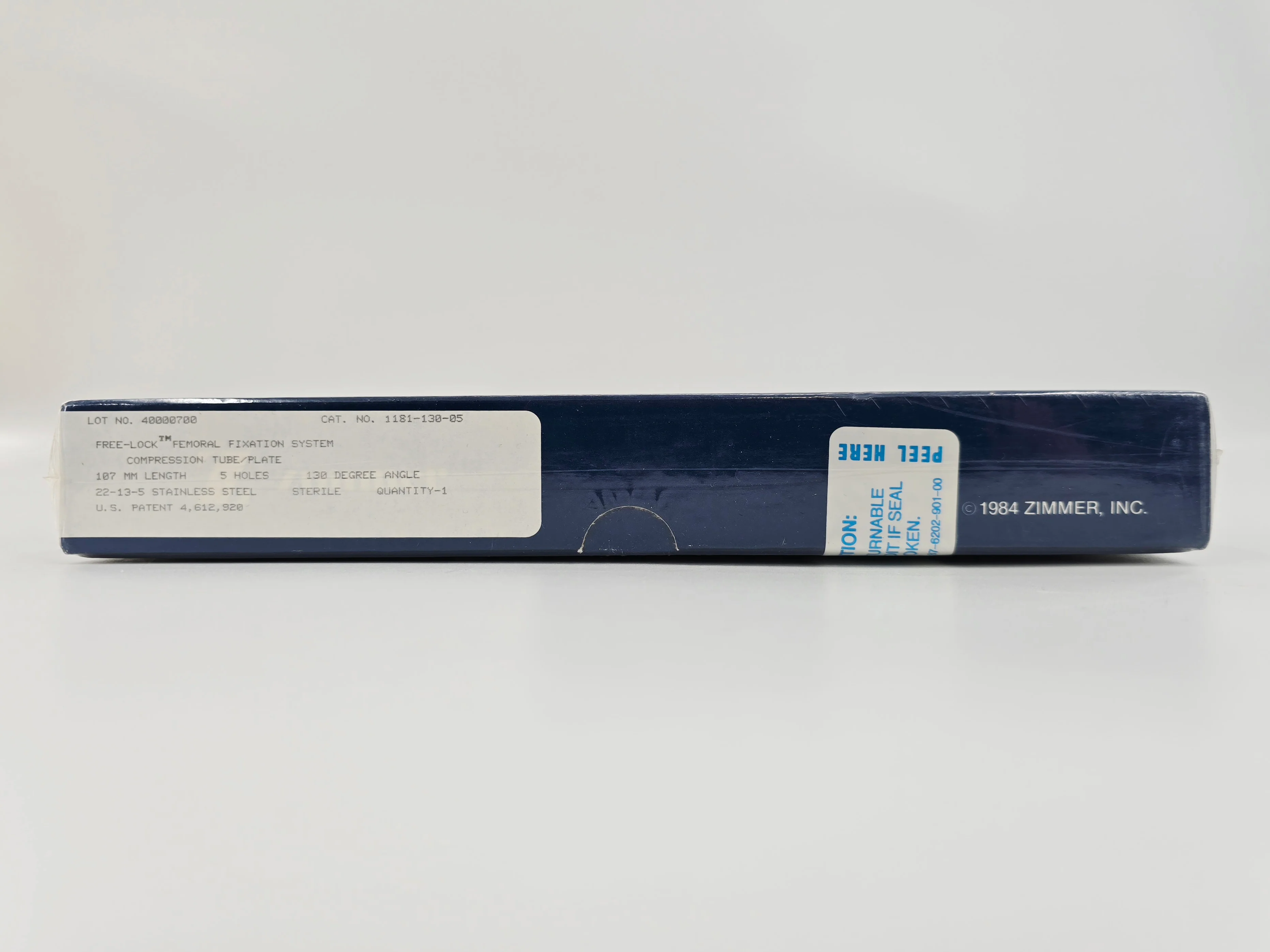 Zimmer Biomet 1181-130-05 Free-Lock Femoral Fixation System Compression Tube/Plate 130° 5 Holes 107mm Length BX/1 - Image 2