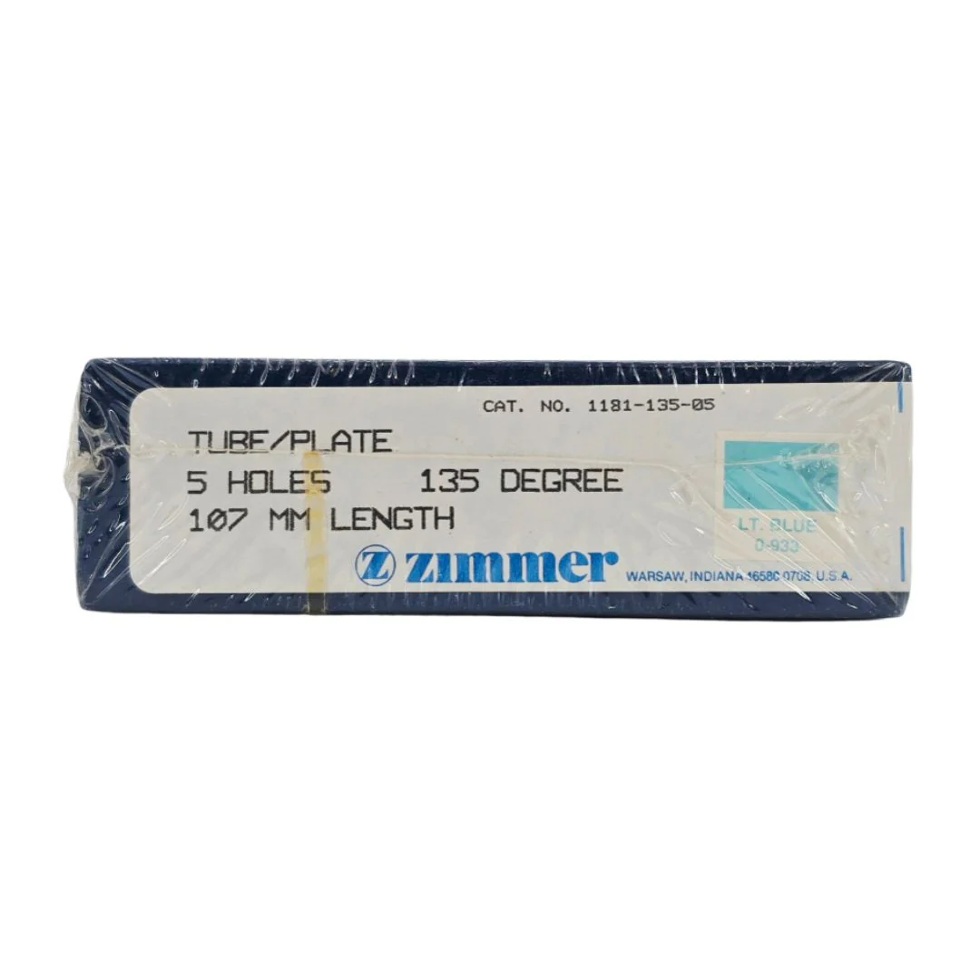Zimmer Biomet 1181-135-05 Free-Lock Femoral Fixation System Compression Tube/Plate 135° 5 Holes 107mm Length BX/1