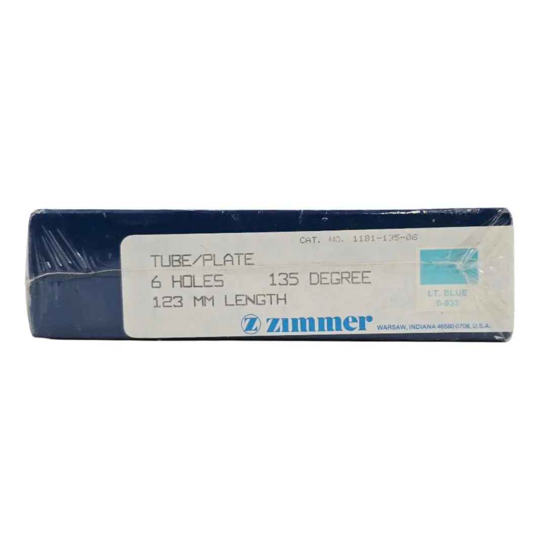 Zimmer Biomet 1181-135-06 Free-Lock Femoral Fixation System Compression Tube/Plate 135° 6 Holes 123mm Length BX/1