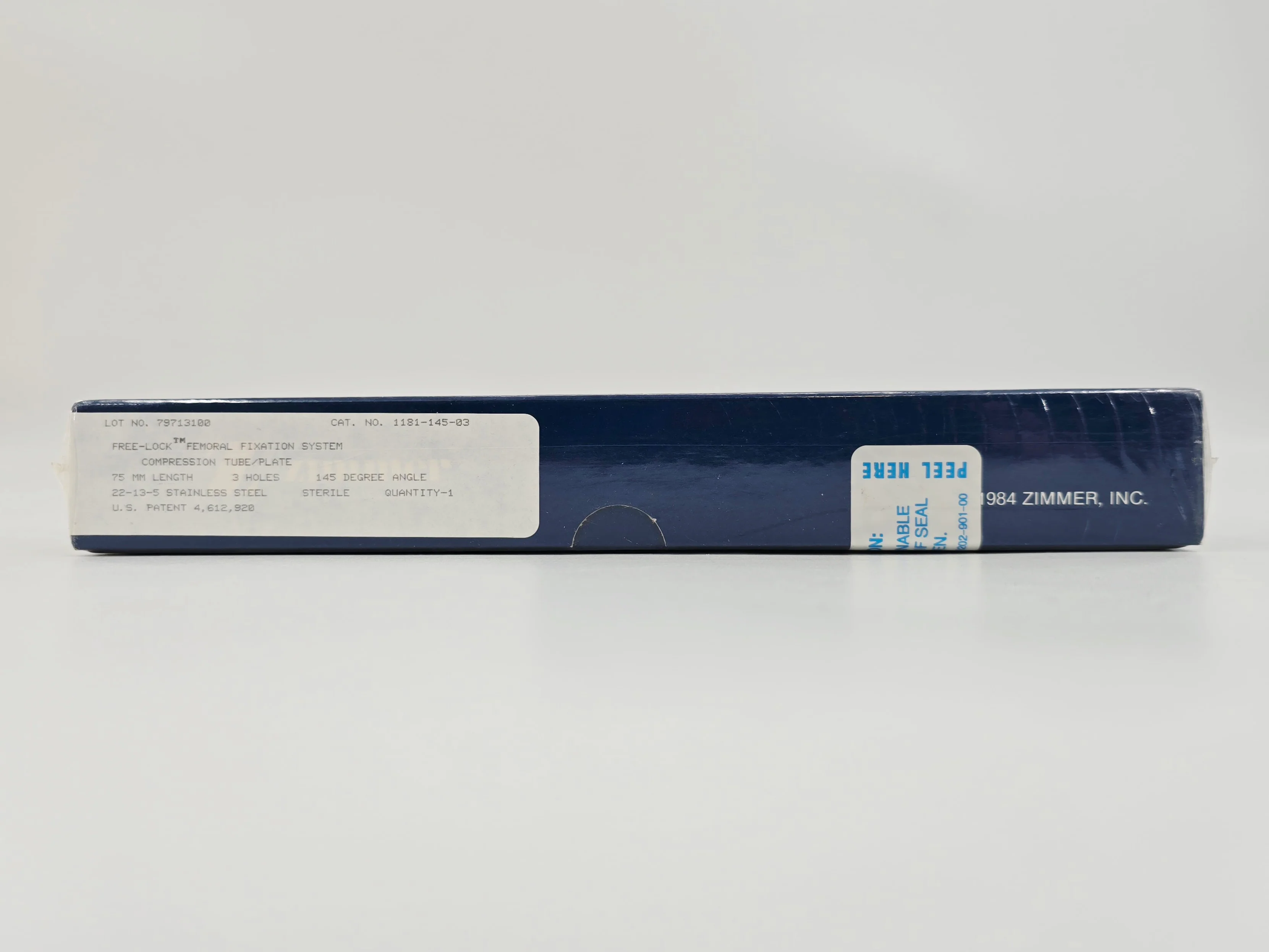 Zimmer Biomet 1181-145-03 Free-Lock Femoral Fixation System Compression Tube/Plate 145° 3 Holes 75mm Length BX/1 - Image 2