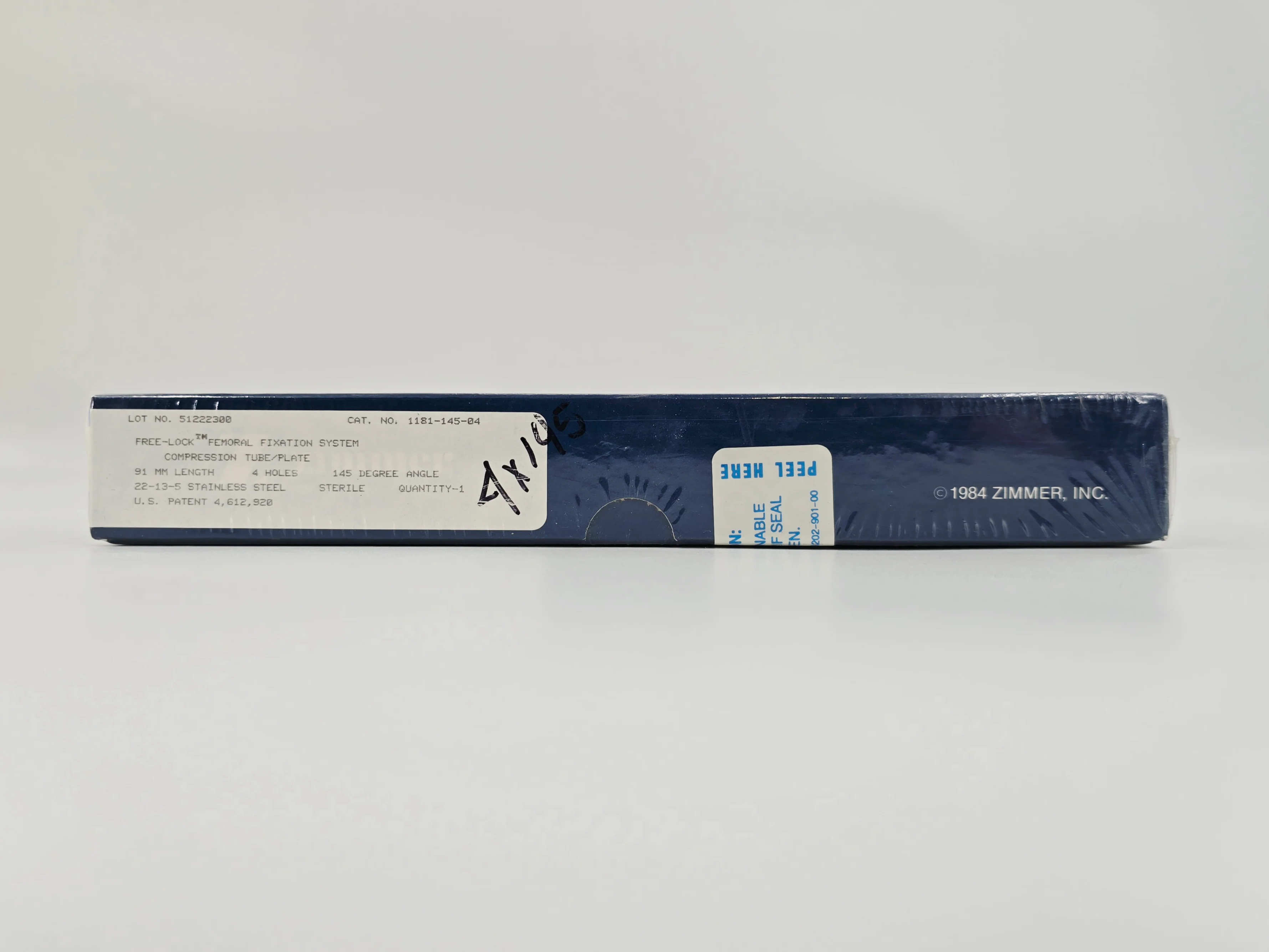 Zimmer Biomet 1181-145-04 Free-Lock Femoral Fixation System Compression Tube/Plate 145° 4 Holes 91mm Length BX/1 - Image 2
