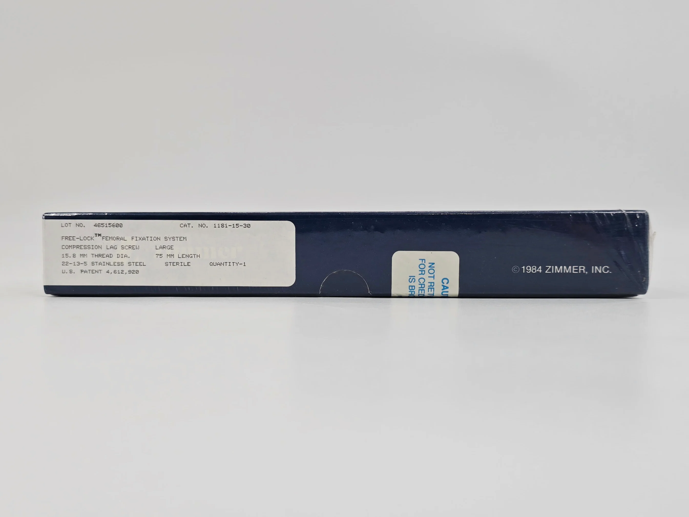 Zimmer Biomet 1181-15-30 Free-Lock Femoral Fixation System Compression Lag Screw Large 15.8mm 75mm Length BX/1 - Image 2