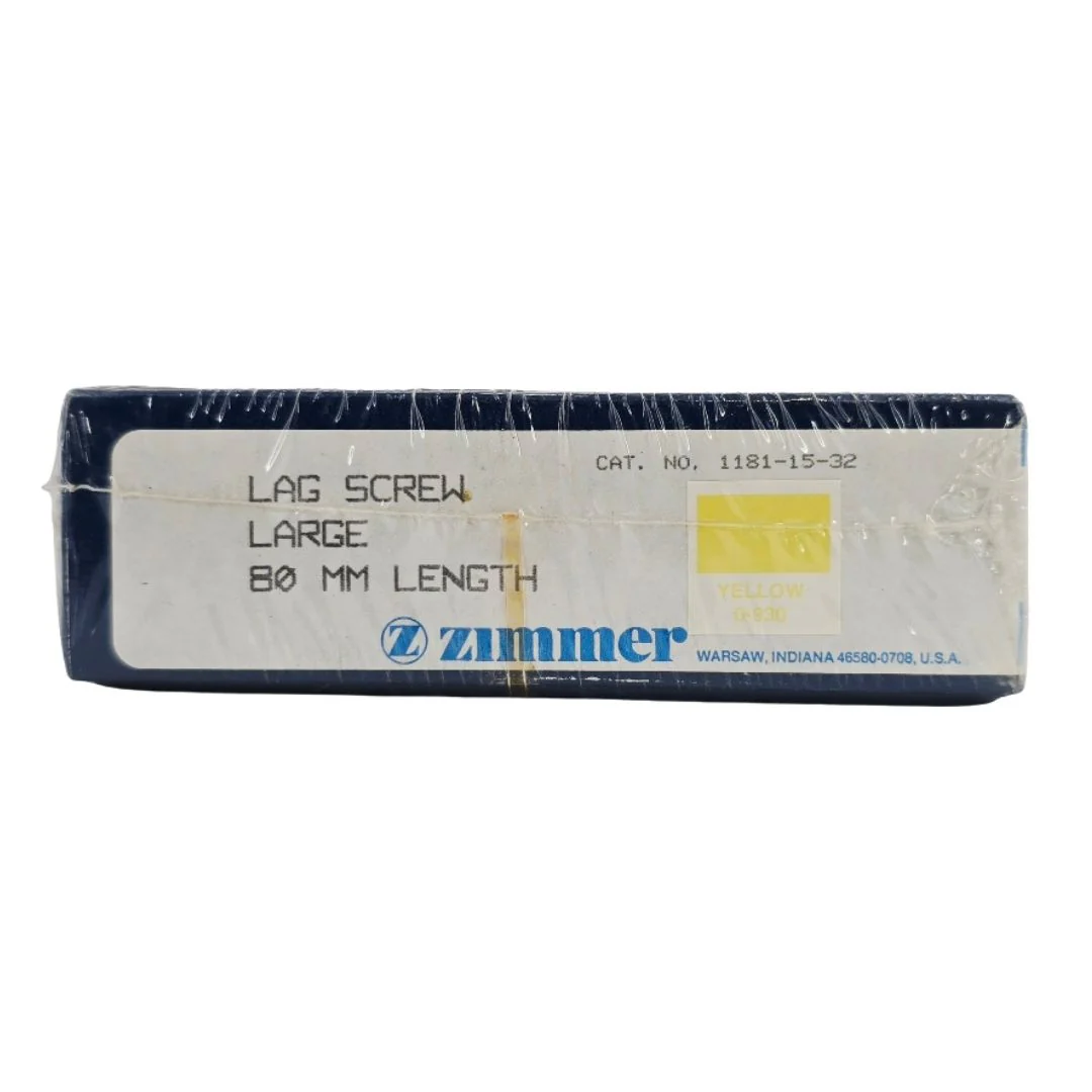 Zimmer Biomet 1181-15-32 Free-Lock Femoral Fixation System Compression Lag Screw Large 15.8mm 80mm Length BX/1