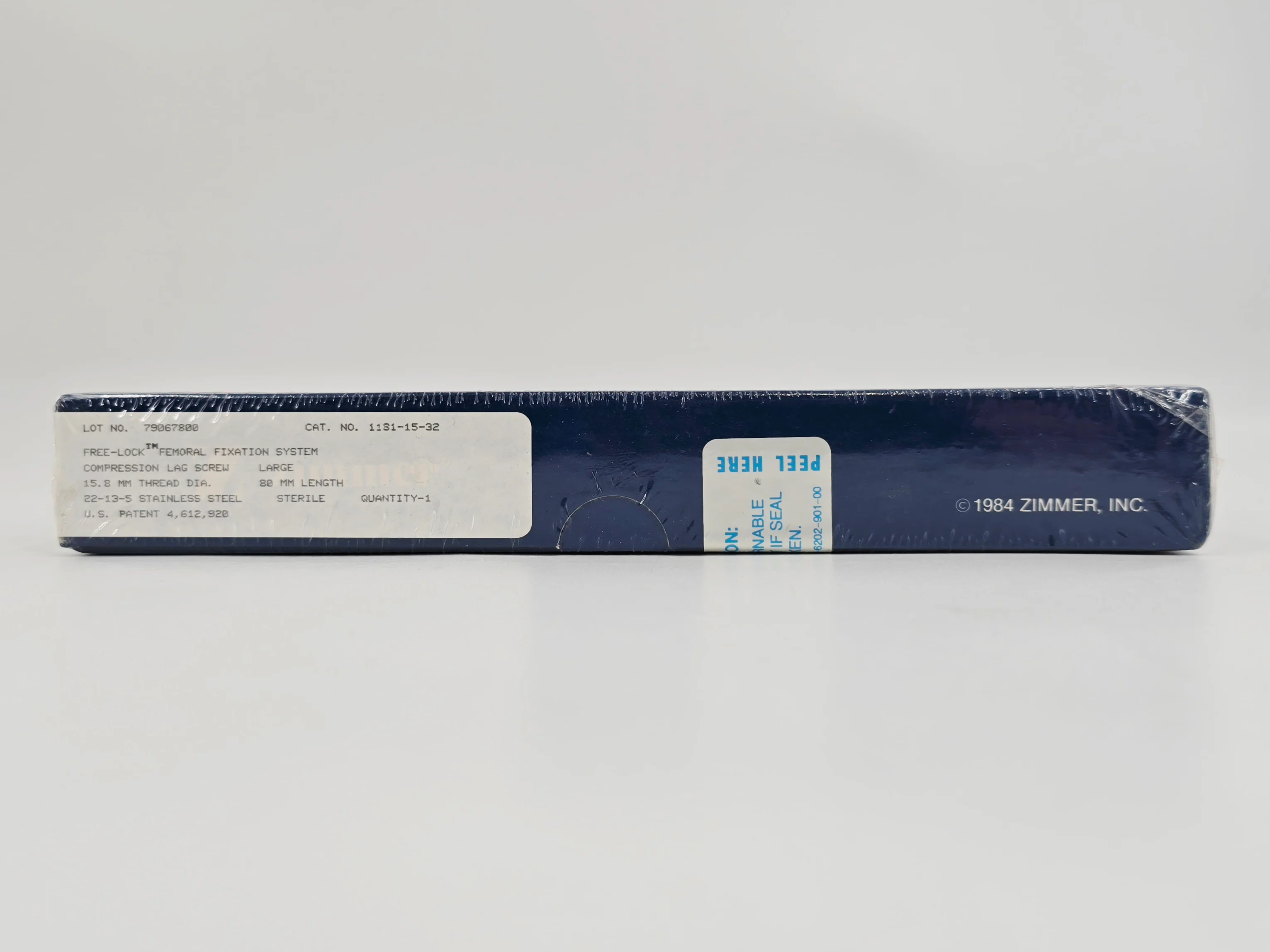 Zimmer Biomet 1181-15-32 Free-Lock Femoral Fixation System Compression Lag Screw Large 15.8mm 80mm Length BX/1 - Image 2